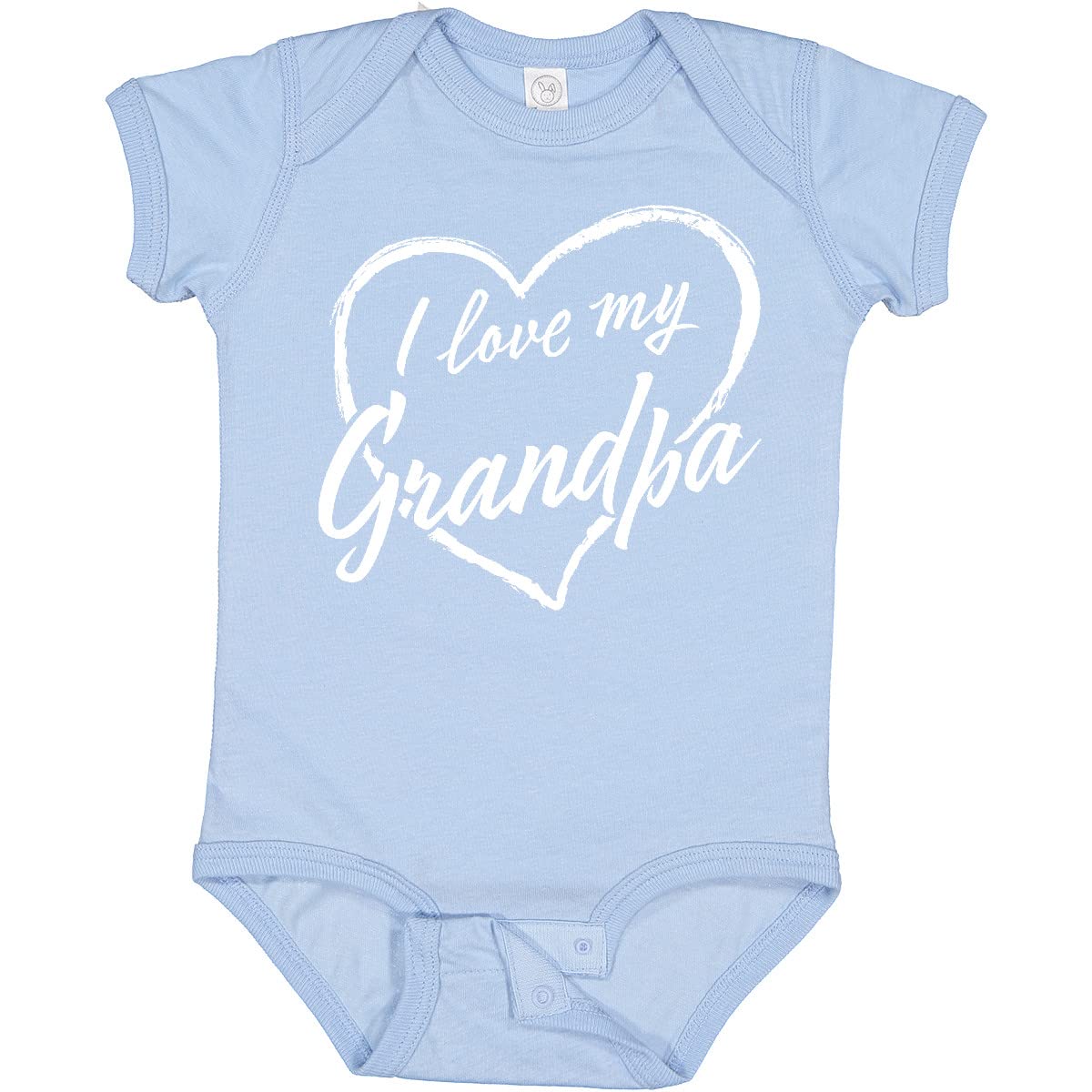Inktastic I Love My Grandpa White Chalk Heart Baby Bodysuit - Cute Infant Onesie for Grandparents Day, Family Photos & Special Occasions