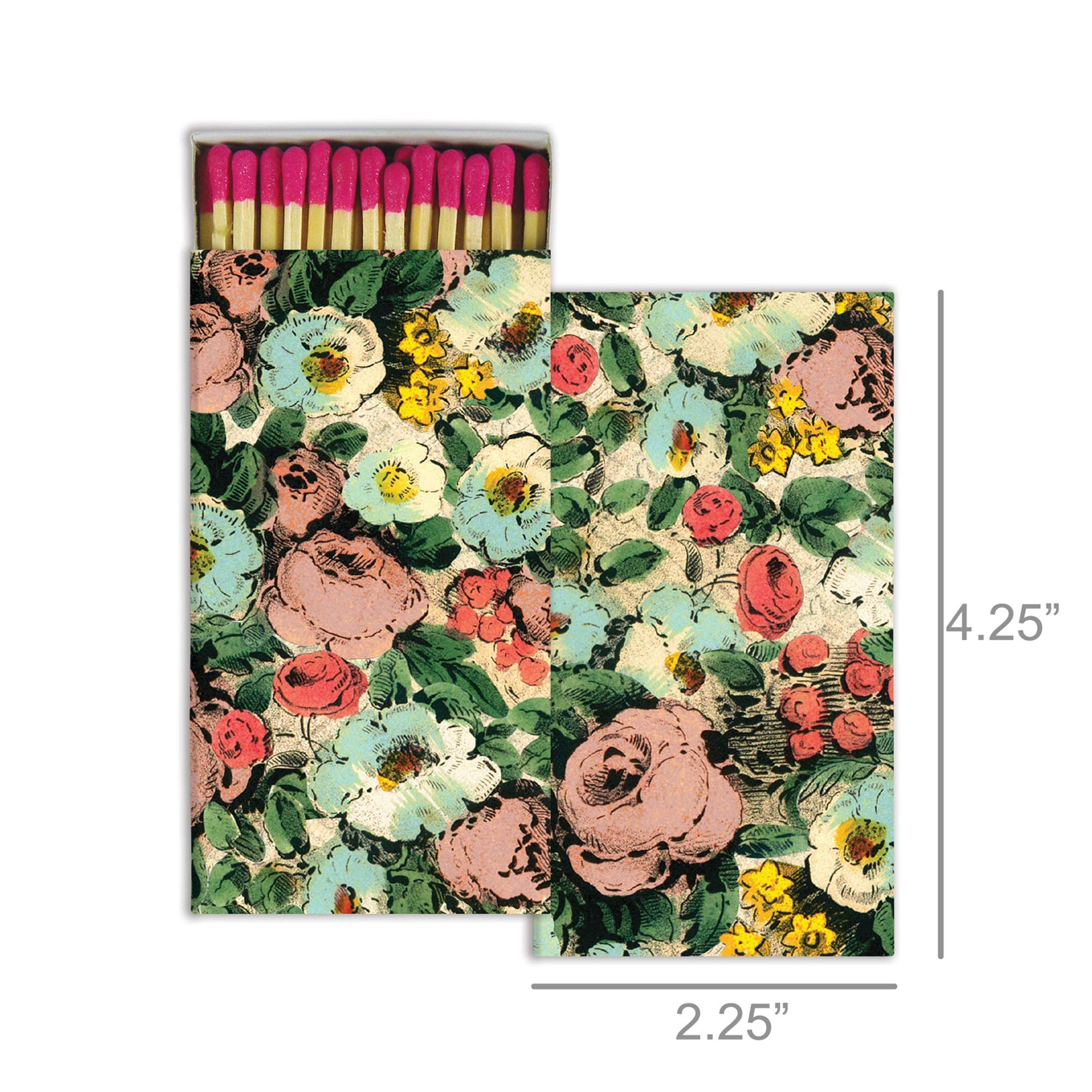 Decorative Flora Match Boxes - Set of 2 for Candles, Fireplaces & Grills