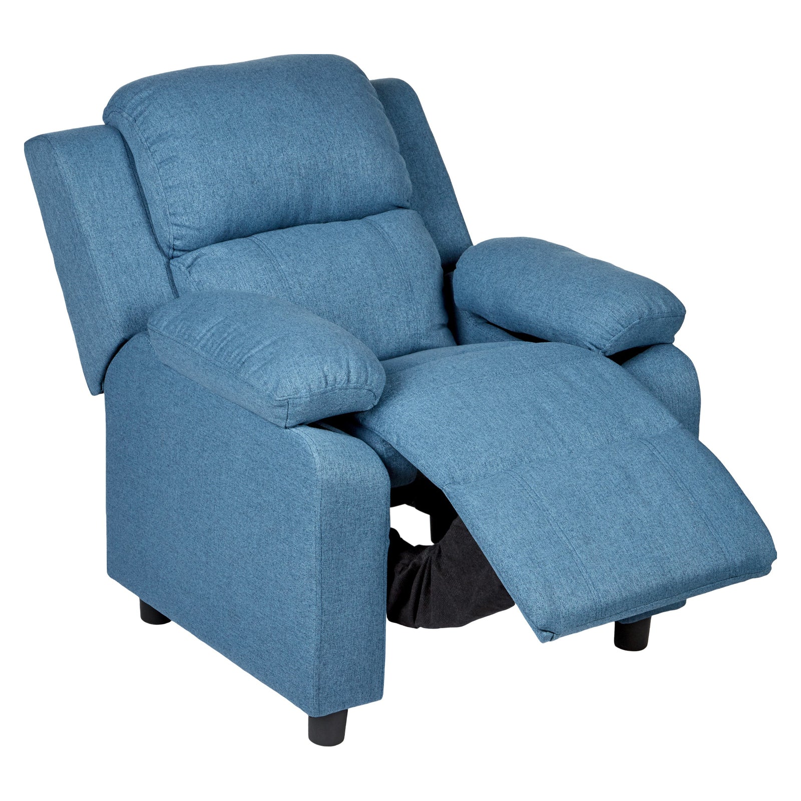 4-Piece Erika Navy Blue Recliner Sofa Set - Comfortable Lounge Armchair for Adults - Perfect for Living Room, Home Theater & Relaxation Spaces