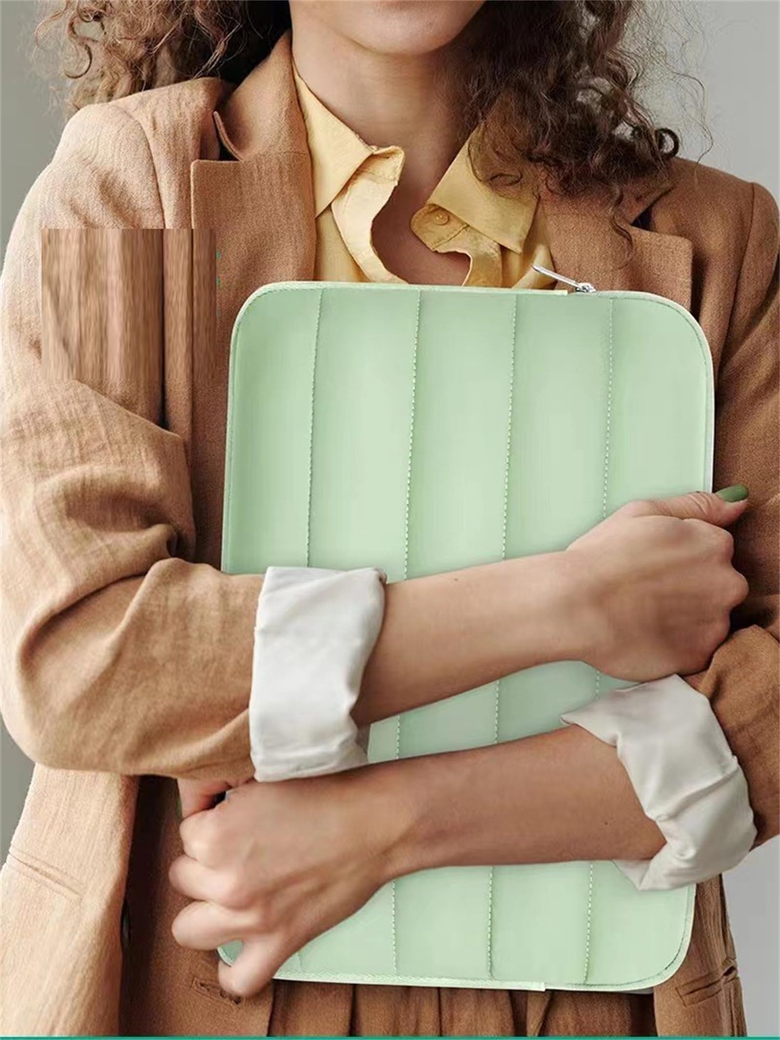 Premium Puffy Laptop Sleeve for 13.3 Inch MacBook Air/Pro - Soft Protective Carrying Case with Padded Interior, Lightweight & Water-Resistant - Perfect for Travel, Office & School (Beige)