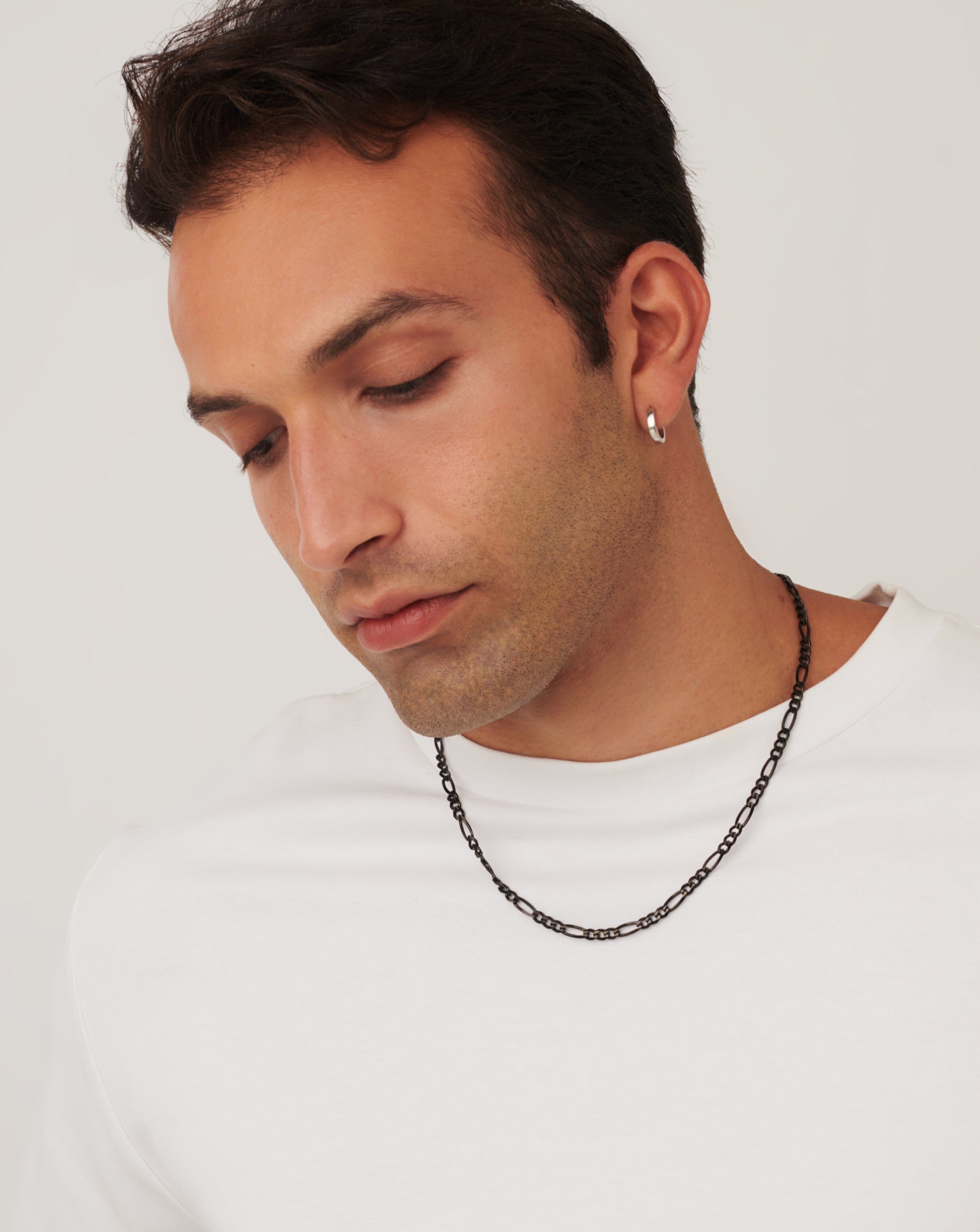 Stylish Men's Black Filia Chain Necklace - 925 Sterling Silver Jewelry for Gifts, Parties & Everyday Wear