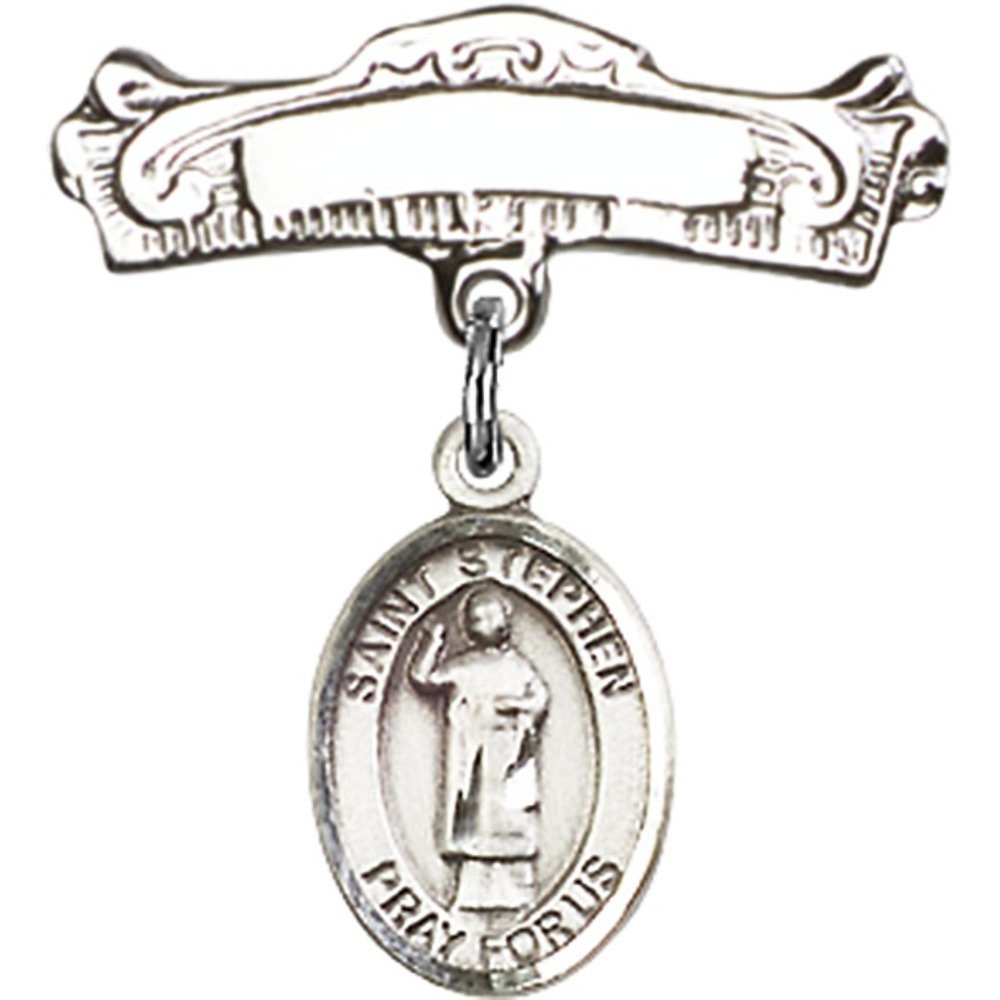St. Stephen The Martyr Sterling Silver Baby Badge - 7/8
