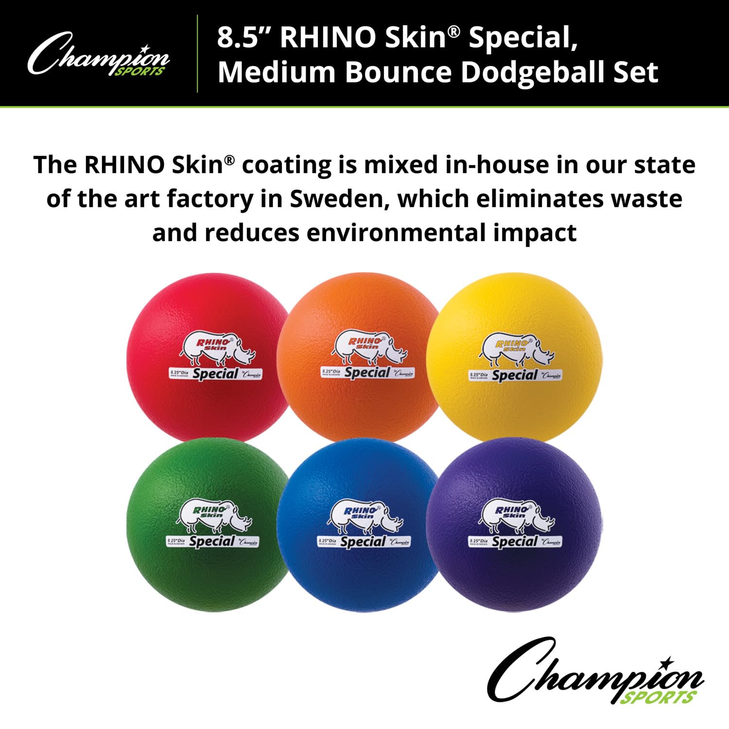Champion Sports Rhino Skin Special Playground Ball - Durable Rubber Kickball for Kids, Gym Class & Outdoor Play - Perfect for School, Park & Recess Games