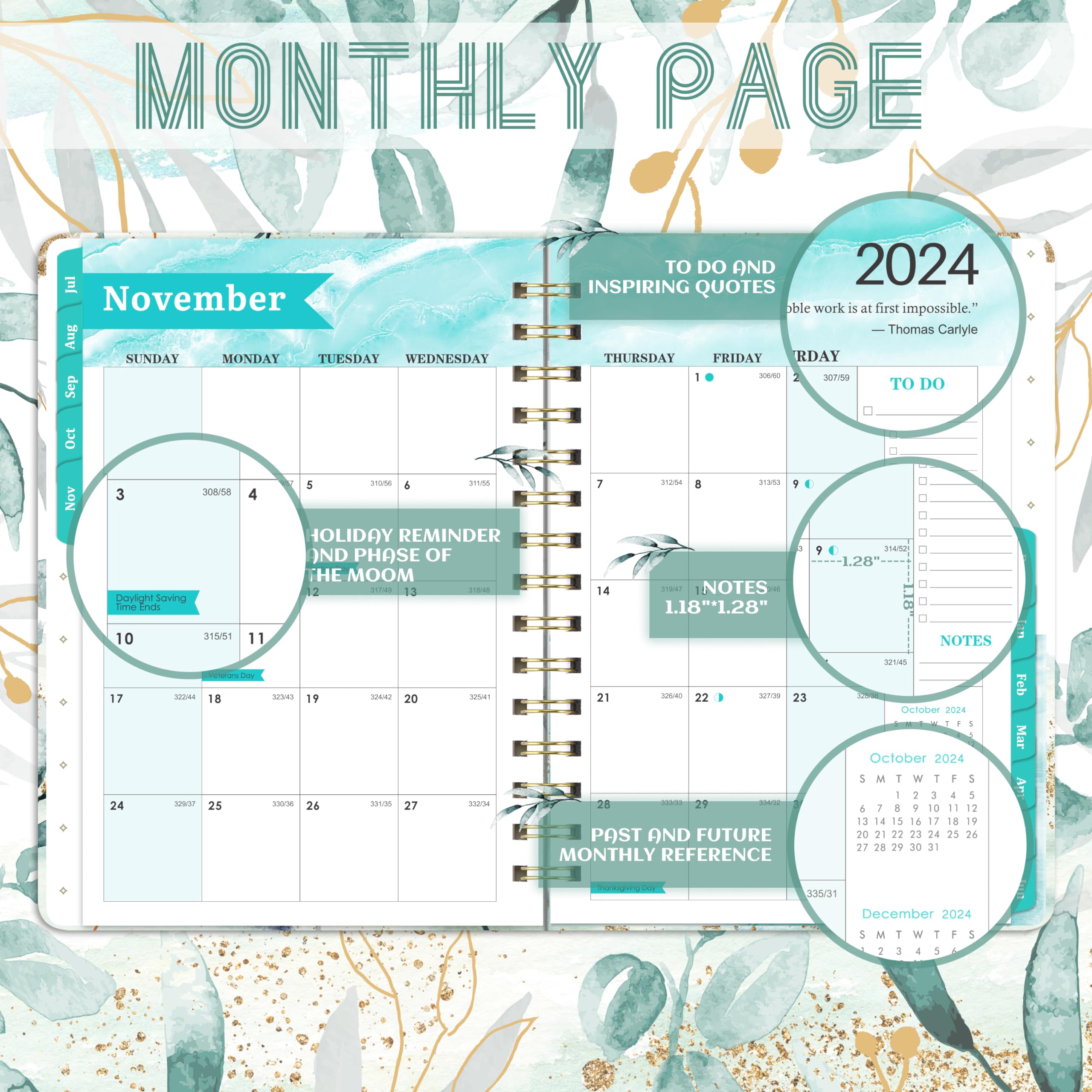 2024-2025 Academic Planner - July 2024 to June 2025 Weekly & Monthly Organizer with 12 Tabs, 8.5