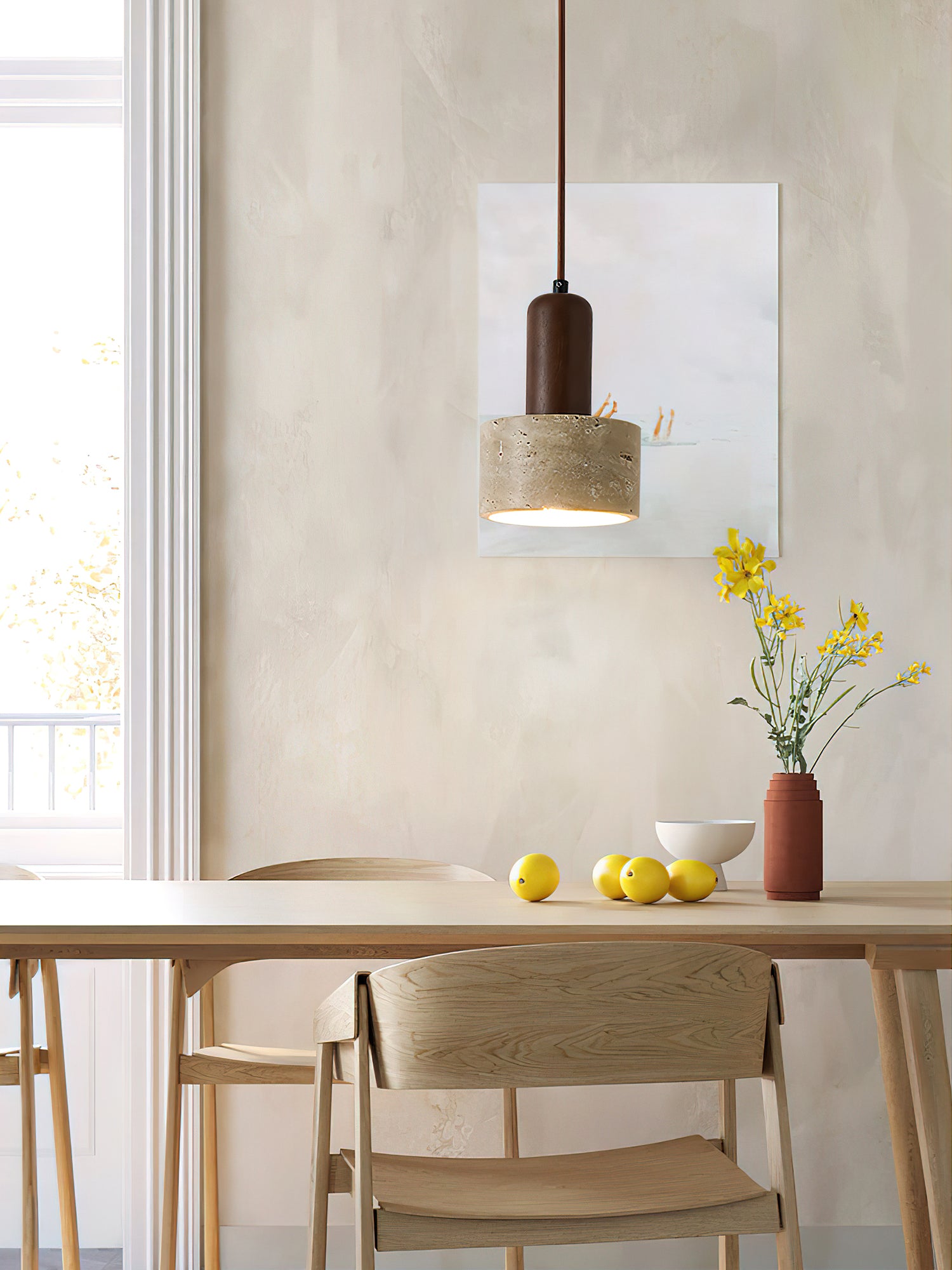 Liam Modern Round Pendant Light - Sleek Hanging Lamp for Dining Room, Kitchen Island, or Bedroom Lighting - Energy Efficient LED Ceiling Fixture