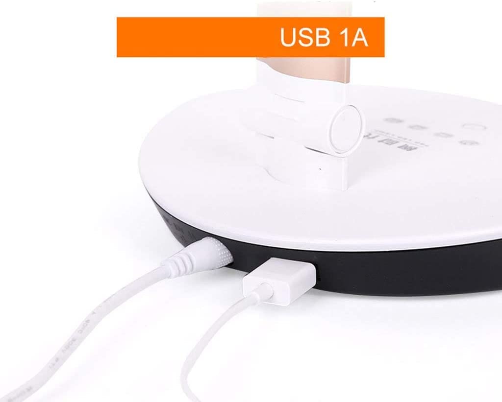 JYYBN LED Desk Lamp with Eye Protection, Foldable & Rechargeable Study Light for Students, Kids Reading Lamp, Bedside Night Light (B-Plug Power Cord) - Perfect for Homework, Office Work & Bedtime Reading