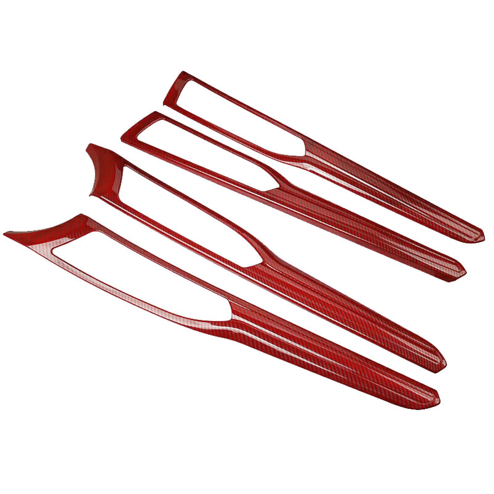 Red Carbon Fiber Interior Door Handle Cover Trim for Ford Fusion Mondeo 2013-2020 - Upgrade Car Interior Accessories | Easy Installation & Stylish Protection for Daily Driving & Car Shows
