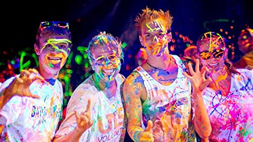 16Oz 12 Pack Washable Neon Paint Refill Set - Vibrant Red, Yellow, Green, Blue for Kids Art Projects, DIY Crafts & Classroom Activities