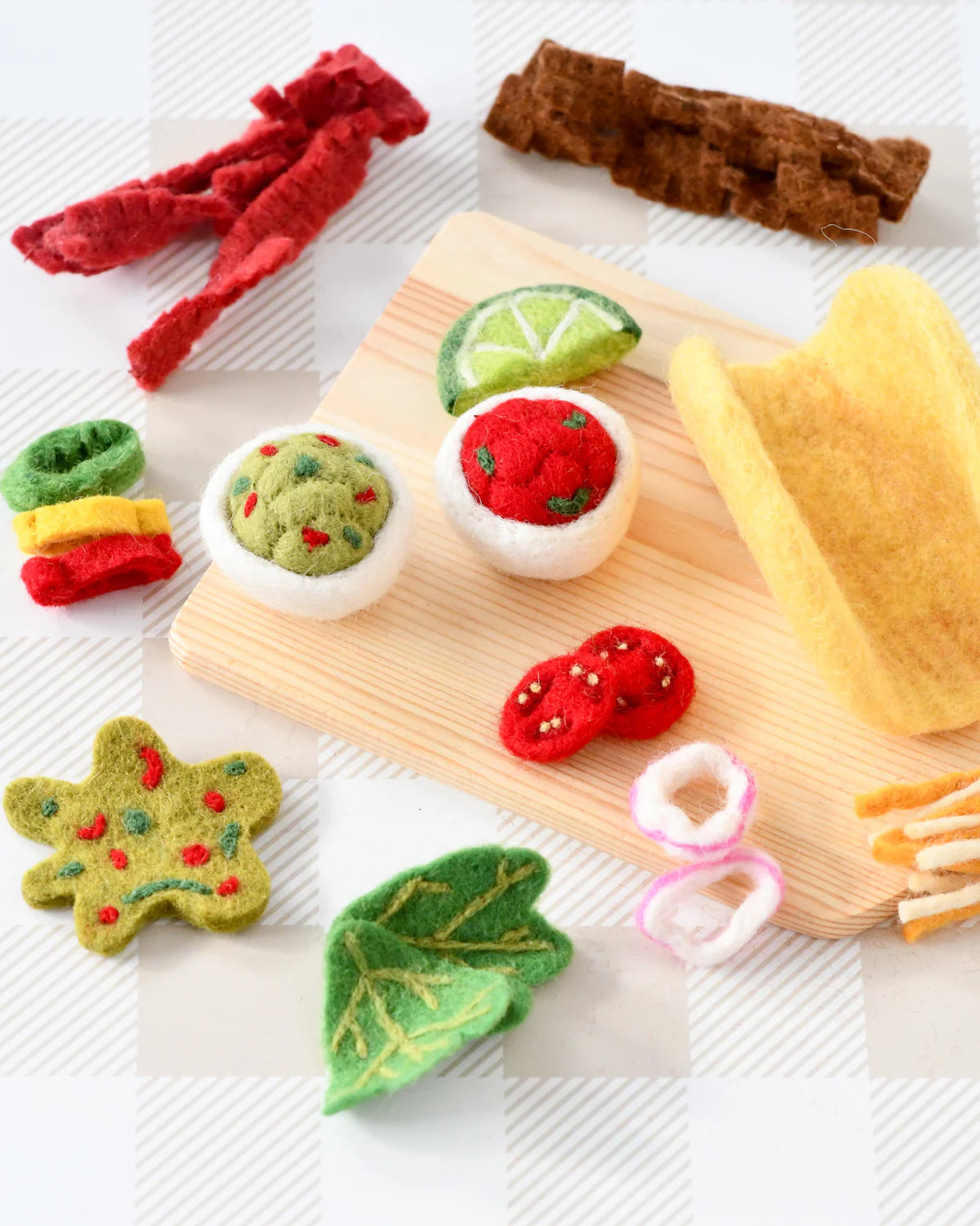 Taco Felt Play Food Set - 12 Piece DIY Felt Tacos for Kids Pretend Play - Perfect for Preschool Learning, Taco Party Decor & Imaginative Playtime