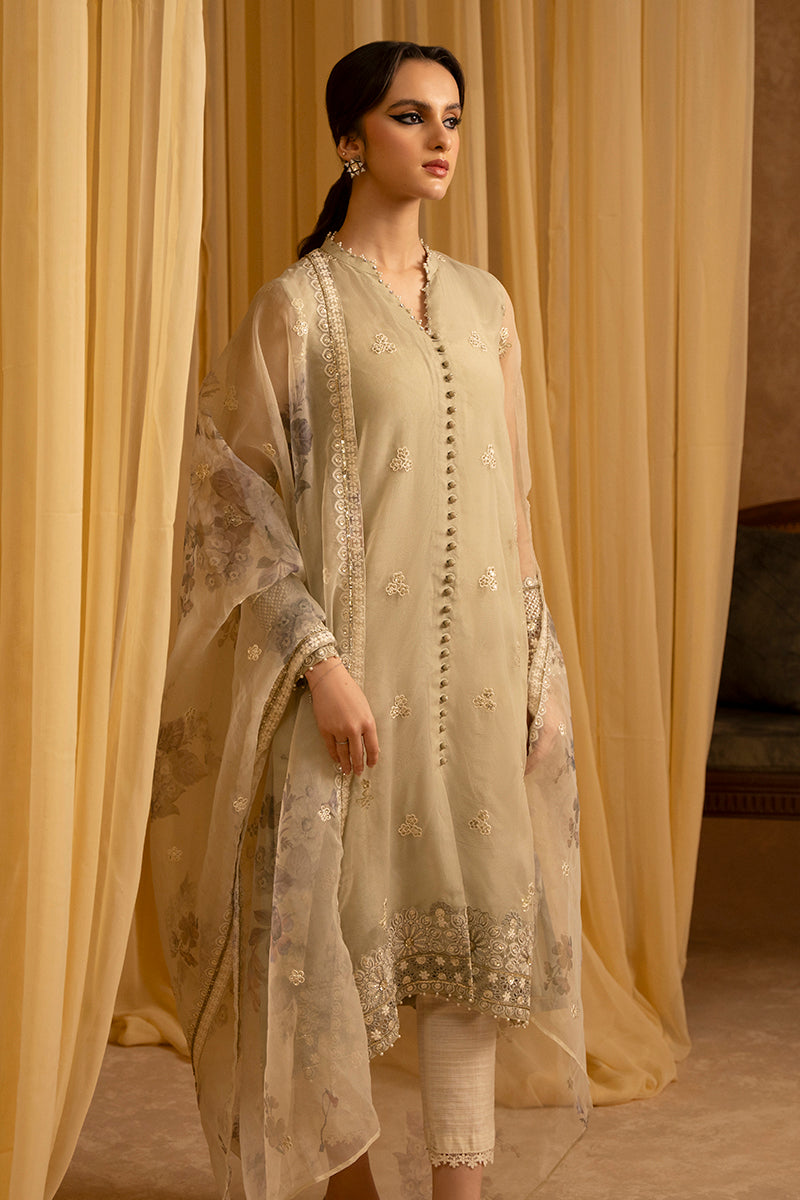 Island Fossil 2-Piece Organza Embroidered Suit for Women - Elegant Formal Outfit for Weddings, Parties & Special Occasions