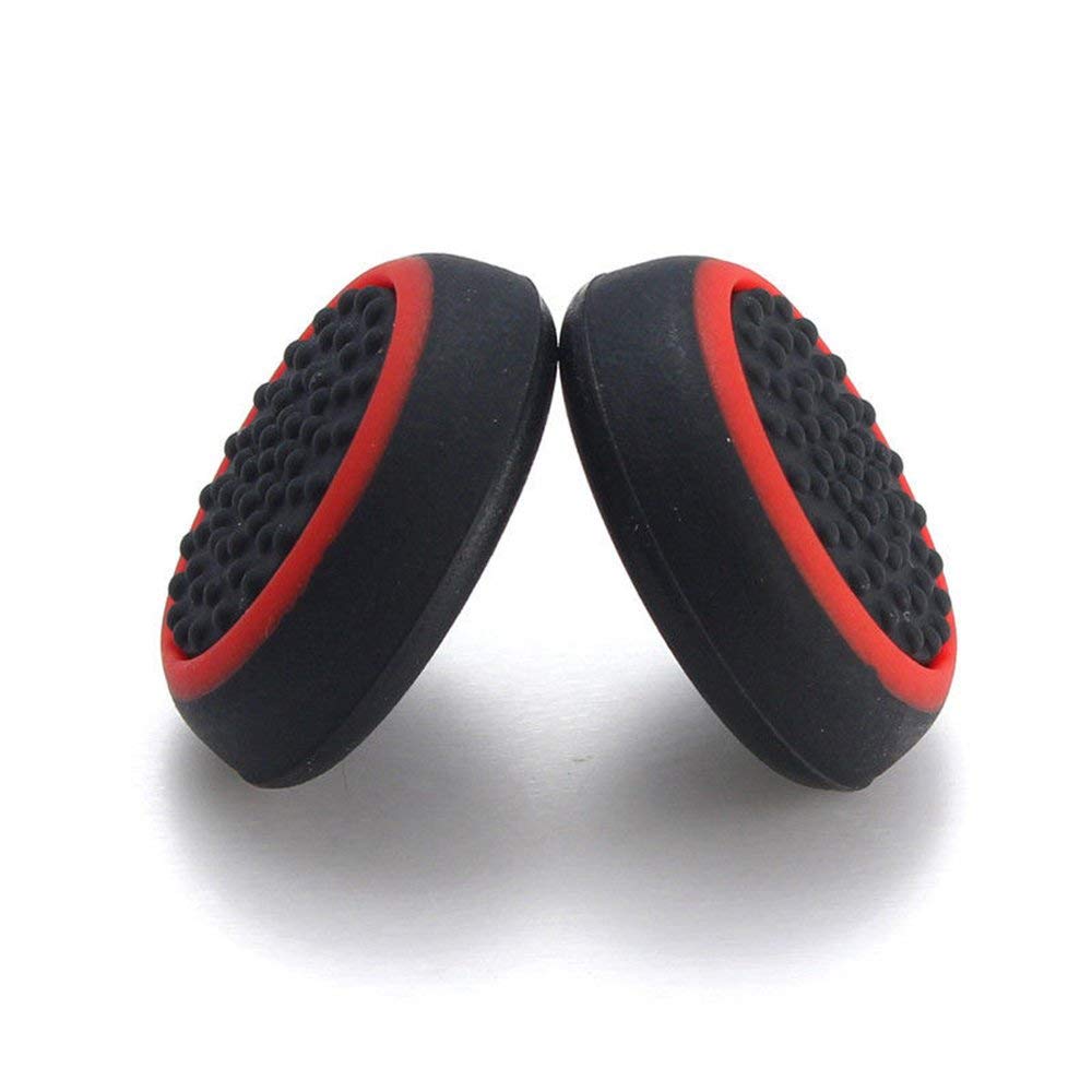 Premium Silicone Thumb Stick Joystick Caps - Analog Grip Covers for Nintendo Switch Joy-Con Controllers (Black & Red) - Enhance Gaming Comfort & Prevent Slippage for Switch, Switch Lite & OLED Models