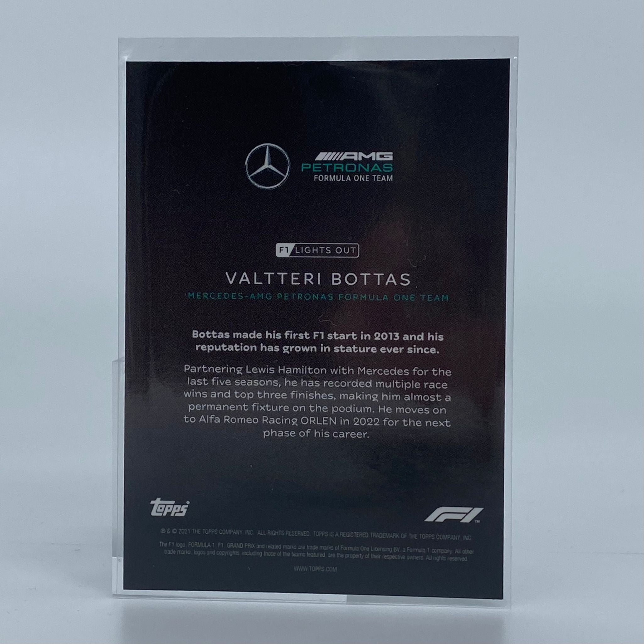 Valtteri Bottas F1 Racing Driver Blue Parallel Collectible Card - Perfect for Motorsport Fans, Memorabilia Collectors, and Formula 1 Enthusiasts