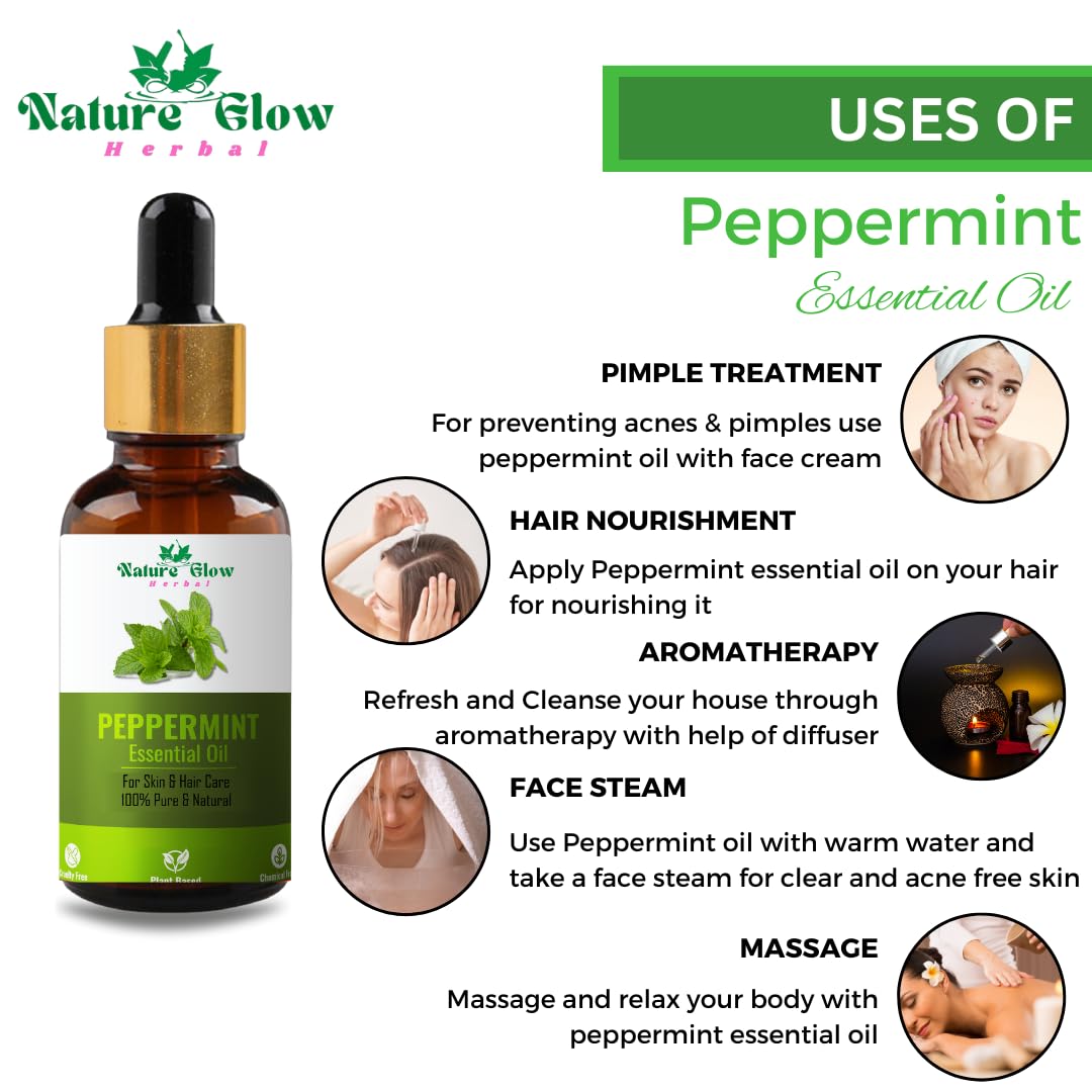 Pure Natural Peppermint Essential Oil - 100% Undiluted Therapeutic Grade for Aromatherapy, Skin Care, Hair Treatment & Diffuser Use - 15ml Bottle (Pack of 1) - Perfect for Relaxation, Stress Relief & Home Spa