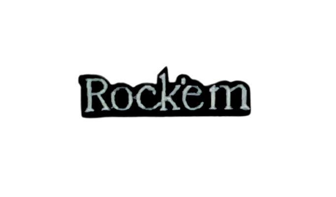 Rock'em Logo Hat Patch - Custom Iron-On Embroidered Patch for Caps, Jackets & Bags - Perfect for DIY Fashion, Branding & Gifts