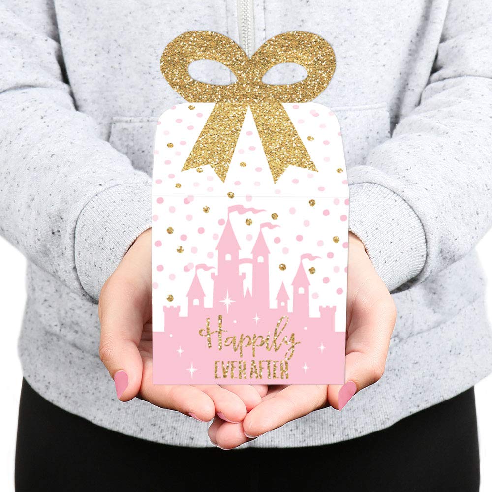 Little Princess Crown Gift Boxes - Pink & Gold Set of 12 for Baby Showers & Birthdays
