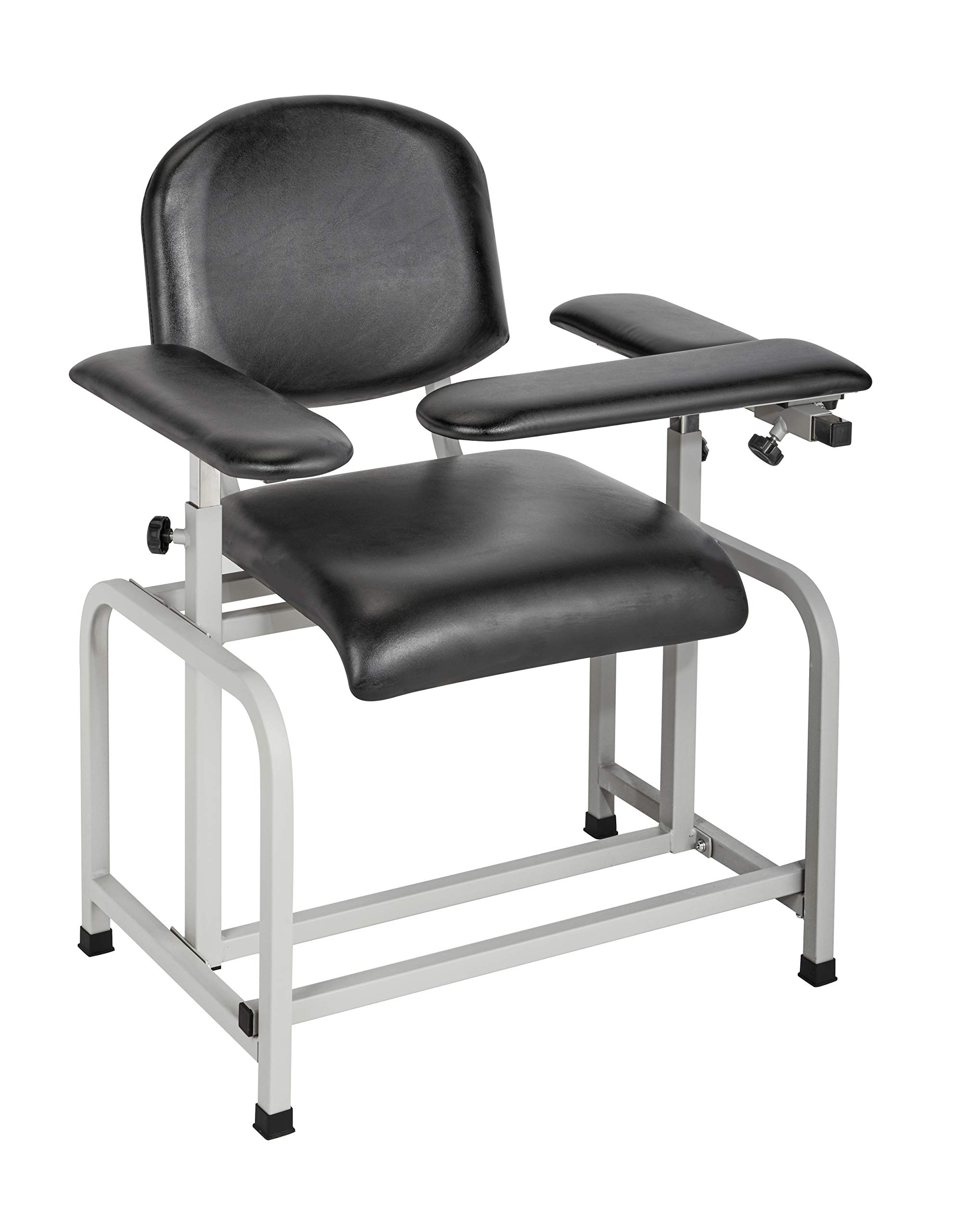 Adjustable Black Phlebotomy Chair with Sturdy Armrest - Heavy Duty Blood Draw Chair for Medical Labs - 500lb Weight Capacity Ergonomic Medical Exam Chair - Perfect for Hospitals, Clinics & Blood Donation Centers