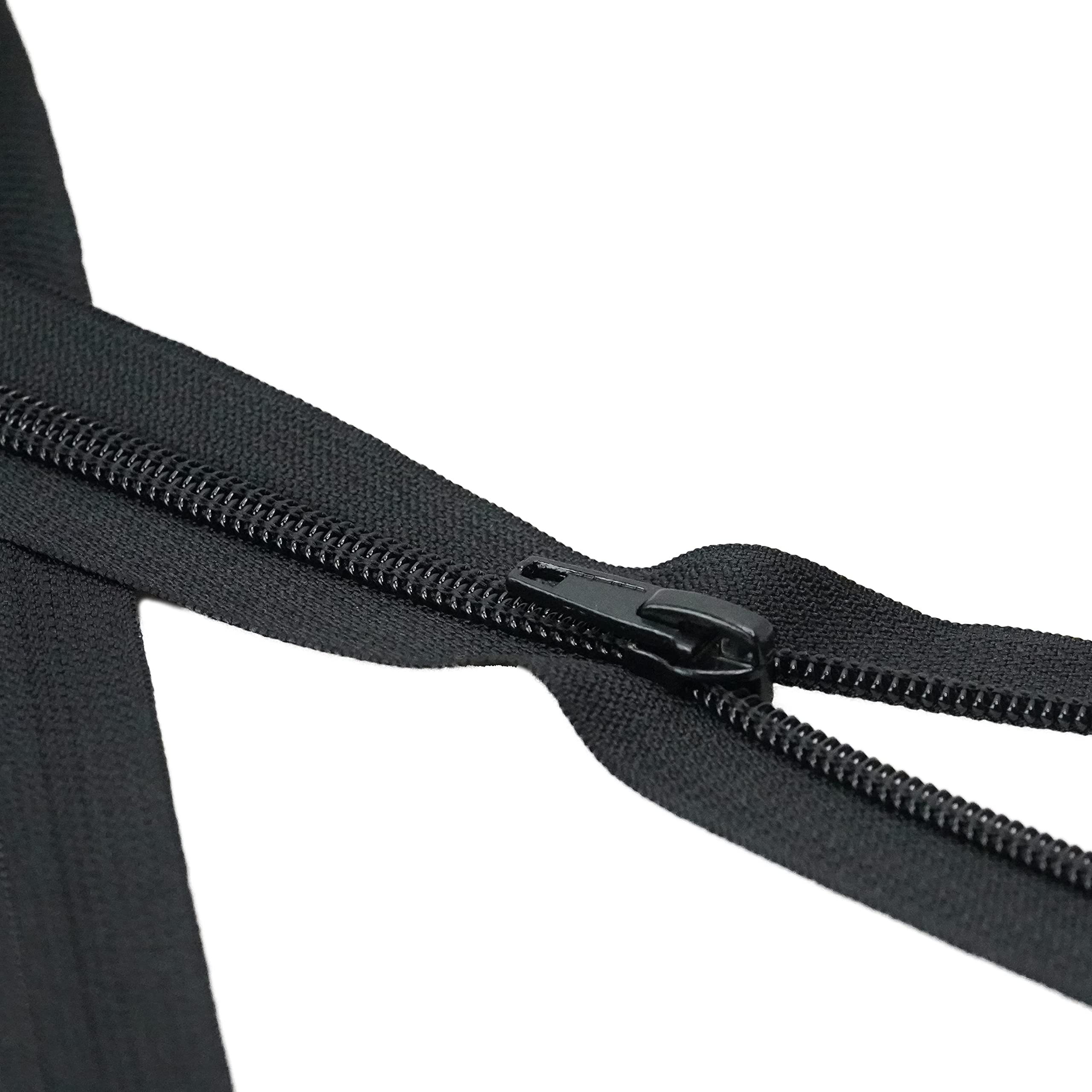 6mm Black Nylon Separating Zipper 50cm - Heavy Duty for Jackets, Bags & Outdoor Gear - 1pc