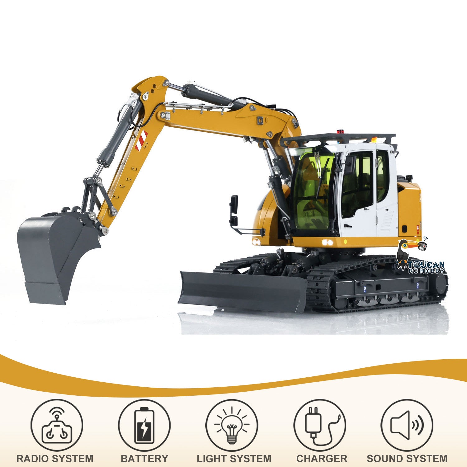1/14 Scale RC Hydraulic Excavator Toy - 5-Way Valve Remote Control Construction Vehicle with RTR Electric Digger (LR 914 Model) | Fast Free Shipping | Perfect for Kids Play, Construction Enthusiasts & Collectors