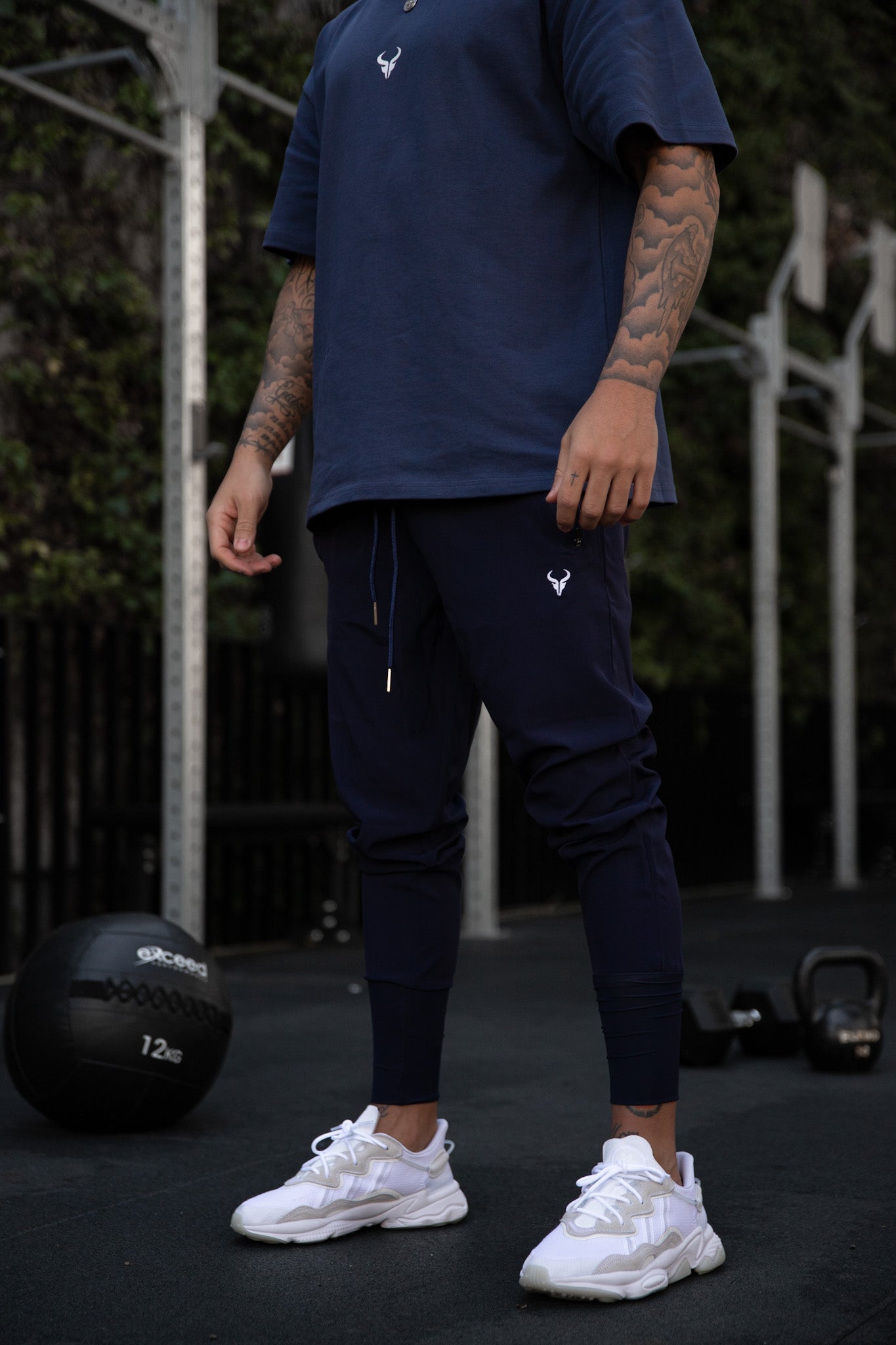Cerus Navy Training Club High Rib Jogger Pants - Men's Athletic Workout Joggers with Elastic Waistband for Gym, Running & Casual Wear