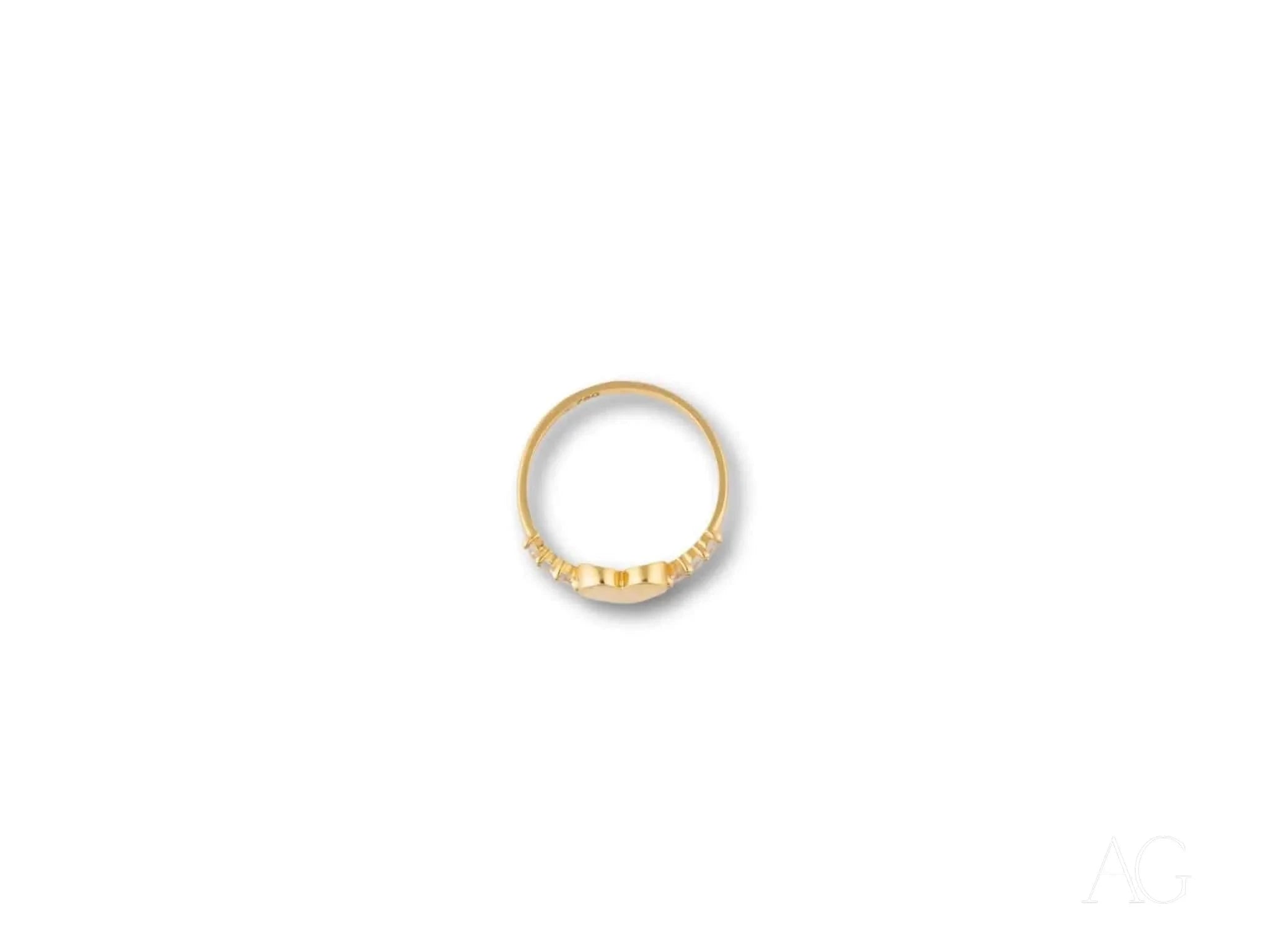 18k Yellow Gold Heart Ring for Women - Elegant Valentine's Day Gift, Anniversary Jewelry, Romantic Proposal Ring for Her - Perfect for Weddings, Date Nights & Special Occasions