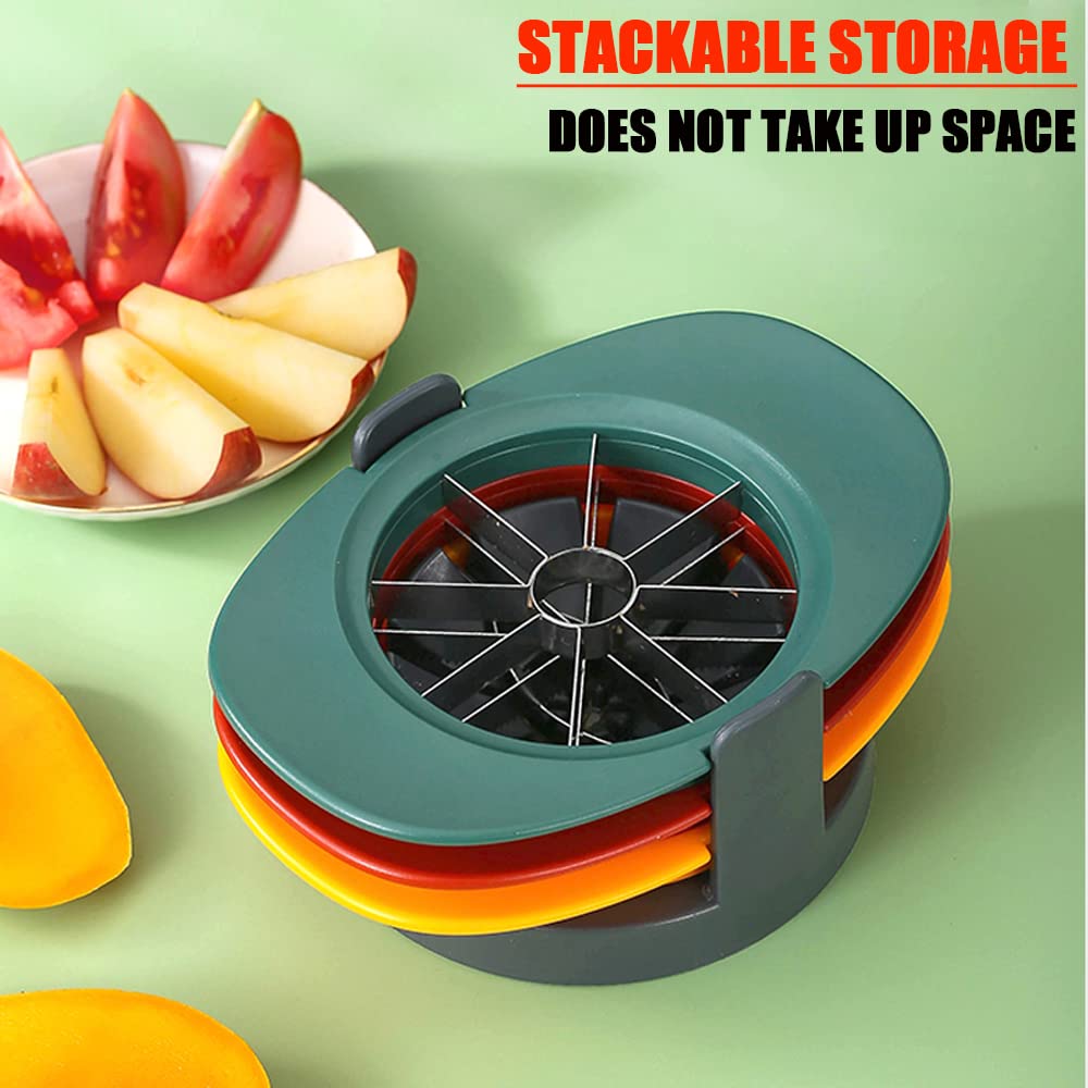 4-in-1 Fruit & Vegetable Cutter - Mango Corer Slicer, Apple Corer, Tomato Wedger with Bonus Knife | Easy Kitchen Tool for Smoothies, Salads & Meal Prep | Perfect for Home Chefs & Healthy Eating
