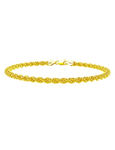 3mm 18K Gold Rope Bracelet
