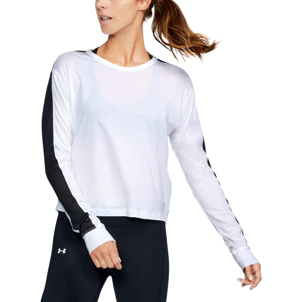 Under Armour Women's Favorite Mesh Graphic Long Sleeve Workout Shirt - Moisture Wicking Athletic Top for Running, Yoga & Gym Training