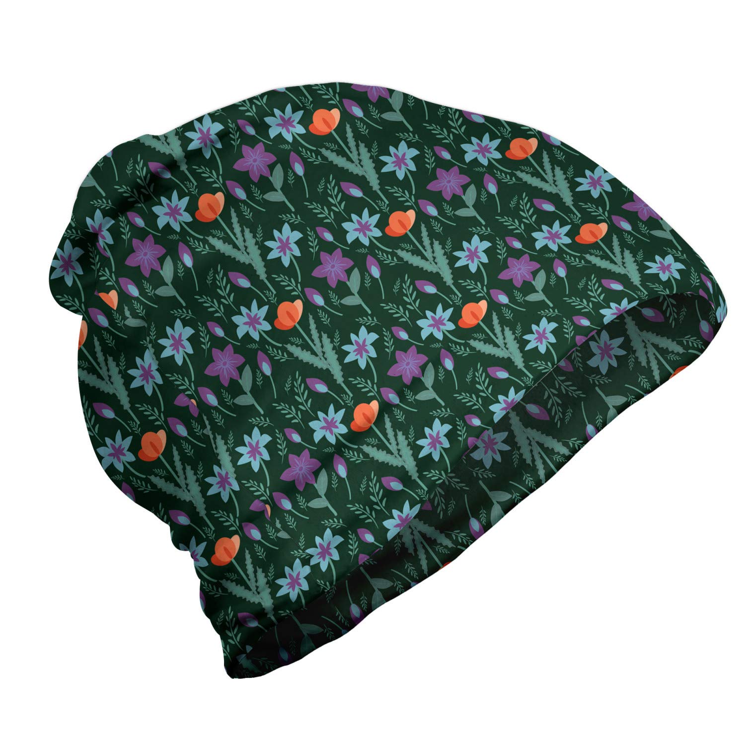 Ambesonne Unisex Beanie - Floral Poppy Design for Men & Women | Warm Winter Hat for Hiking, Outdoor Activities & Cold Weather