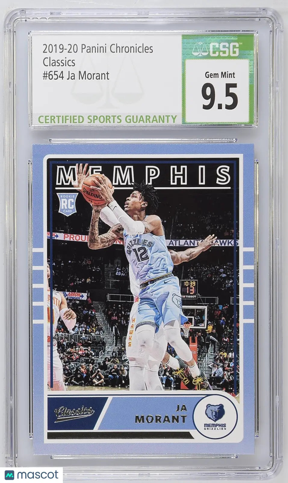 2019-20 Panini Chronicles Ja Morant Rookie Card RC #654 CSG 9.5 Gem Mint - Perfect for NBA Collectors & Basketball Memorabilia Fans