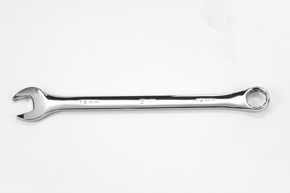 19mm 12-Point Metric Long Combination Chrome Wrench - Professional Automotive & Industrial Tool for Tight Spaces (Ideal for Mechanics, DIY Repairs, and Construction Work)