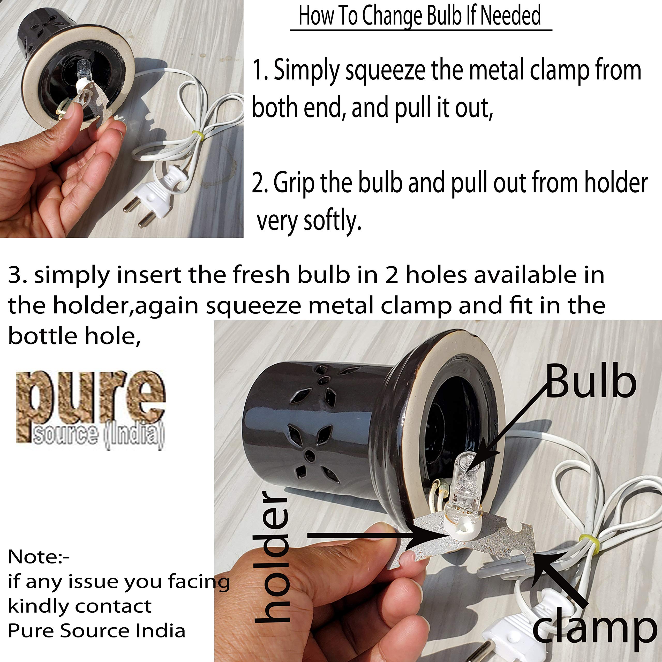 Pure Source India Ceramic Electric Oil Diffuser - 4.5 Inch Small Aromatherapy Diffuser for Home & Office (Black) | Perfect for Relaxation, Yoga & Stress Relief