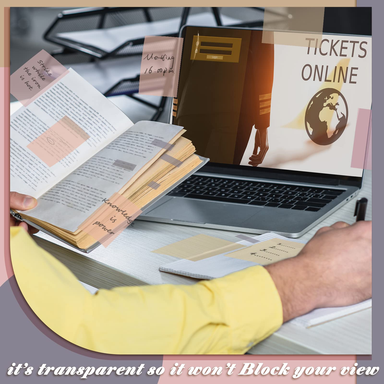 900 Pcs Bible Sticky Notes - Transparent Study & Journaling Supplies for Bible Study, Office & Book Annotation