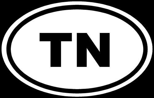 Tennessee TN Euro White Oval Vinyl Decal Sticker - Premium Die-Cut Car Decal for Windows, Vehicles, Laptops & Smooth Surfaces - Perfect for Cars, Trucks, MacBooks & Tool Boxes - Show Your TN Pride Anywhere!