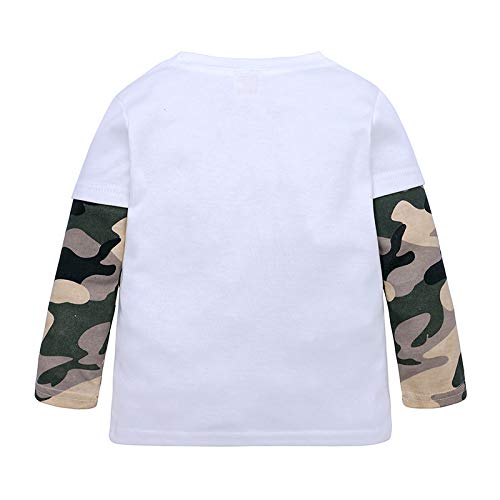 Dinosaur Camouflage T-Shirt & Sweatsuit Set for Baby Boys & Girls - Cute Cartoon Dino Print Toddler Outfit (White, Size 7) - Perfect for Playtime, Daycare & Family Photos