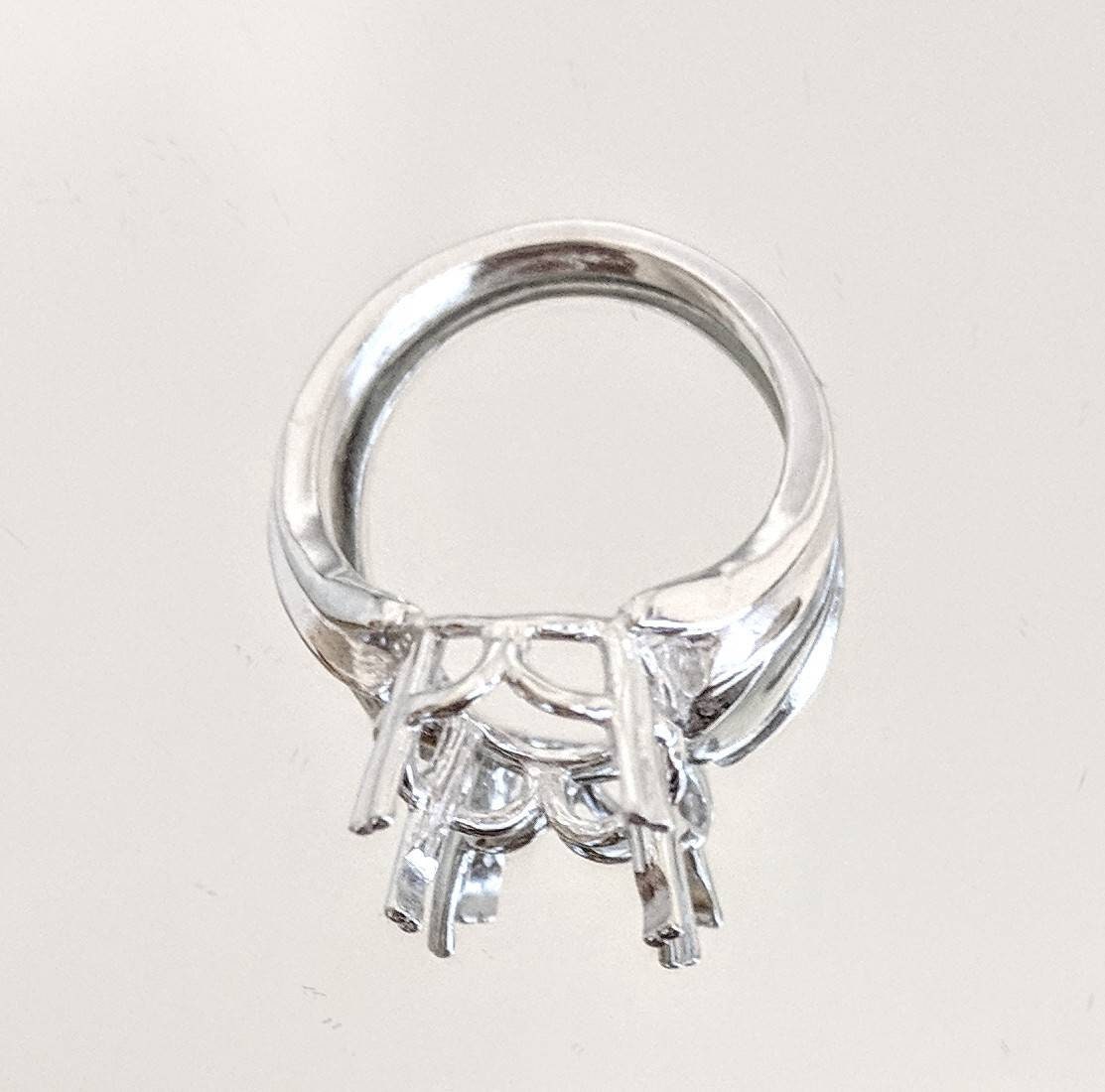 10x8mm & 20x15mm Oval Solid Sterling Silver or 14kt Gold Regalle Ring Setting - Size 7 (163537/143537) - Perfect for Engagement Rings, Wedding Bands & Jewelry Making