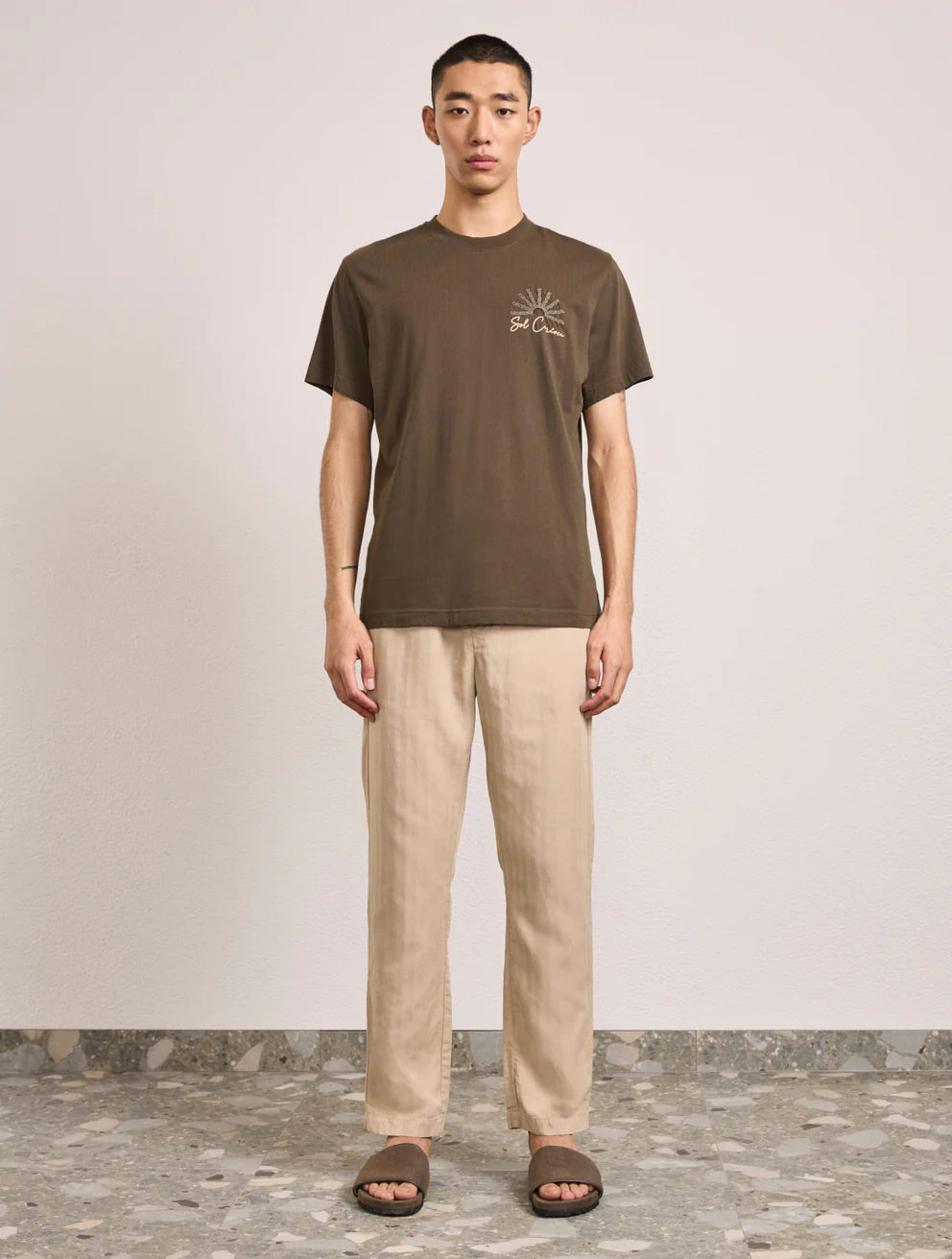 FRESCOBAL CARIOCA Dinis Embroidered Cotton T-Shirt for Men - Soft Breathable Casual Tee - Perfect for Beach, Vacation and Summer Outfits