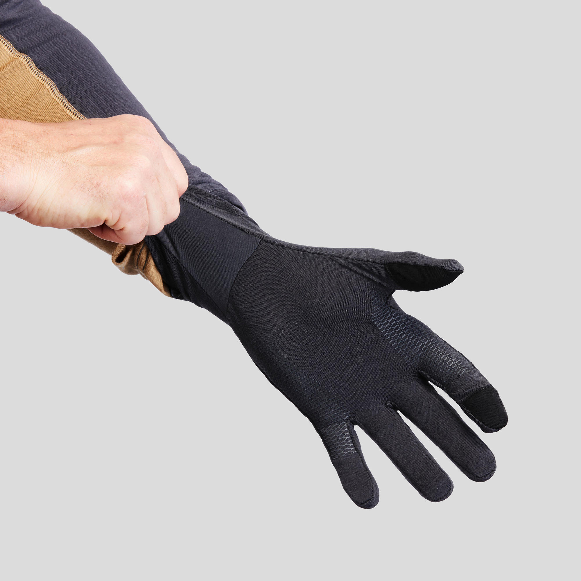 Forclaz MT500 Merino Wool Liner Gloves for Adults - Warm & Breathable Base Layer Gloves for Hiking, Skiing & Winter Outdoor Activities