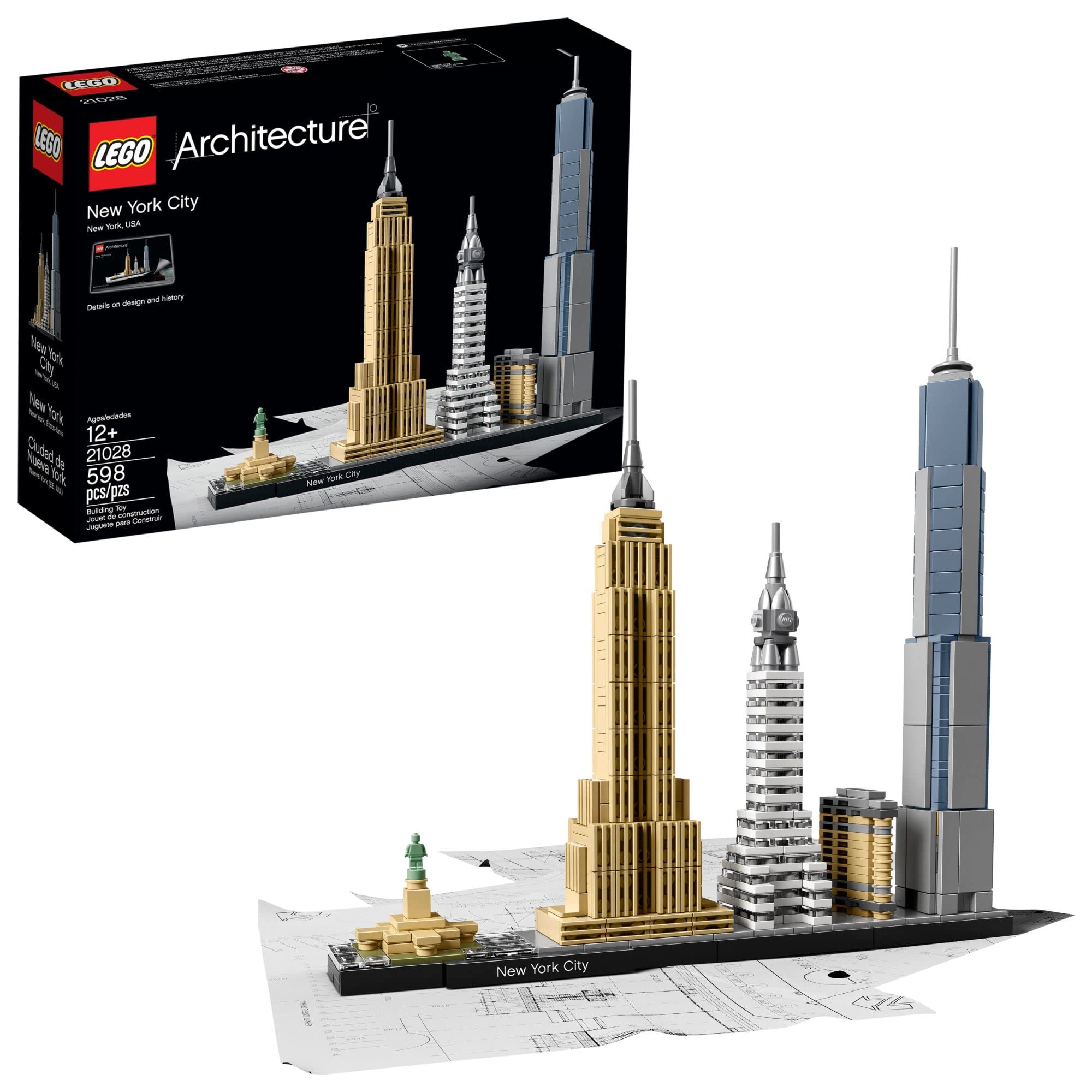 LEGO Architecture New York City Skyline 21028 Building Set - Collectible Model Kit for Adults, Creative Construction Activity, Home & Office Decor Gift for Dad - Perfect for Father's Day, Birthday & DIY Enthusiasts | Build Iconic NYC Landmarks for Display or Relaxation