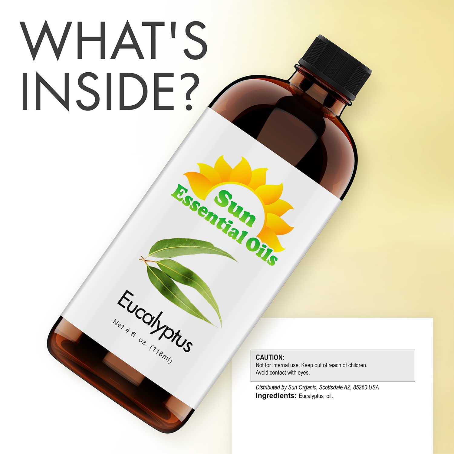 Pure Eucalyptus Essential Oil 4oz - 100% Natural Aromatherapy Oil for Diffusers, Massage & Stress Relief - Sun Essential Oils for Home Spa & Relaxation