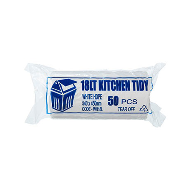 18L White Kitchen Trash Bags - Heavy Duty Bin Liners for Waste Disposal - Perfect for Home, Office & Restaurant Use