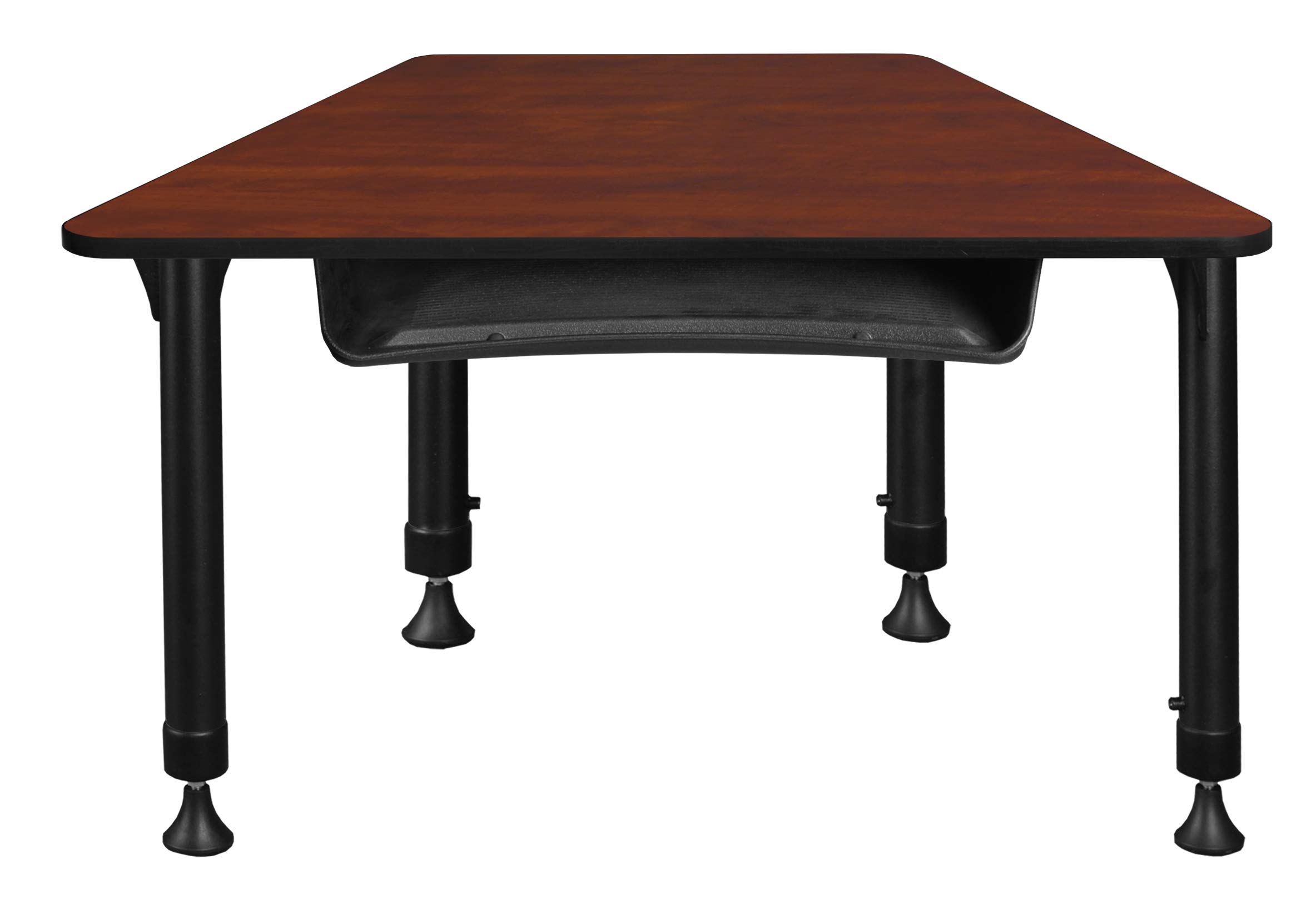 Regency Height Adjustable Trapezoid School Desk with Storage - 36x23 Inches, Cherry Finish - Perfect for Students, Homeschooling & Small Spaces