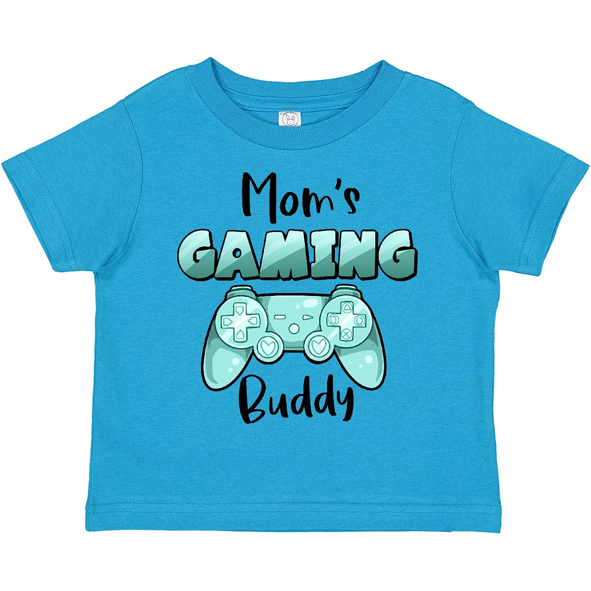 Inktastic Mom's Gaming Buddy Aqua Controller Toddler T-Shirt - Cute Gamer Outfit for Kids, Comfortable Cotton Tee for Playtime & Family Game Nights