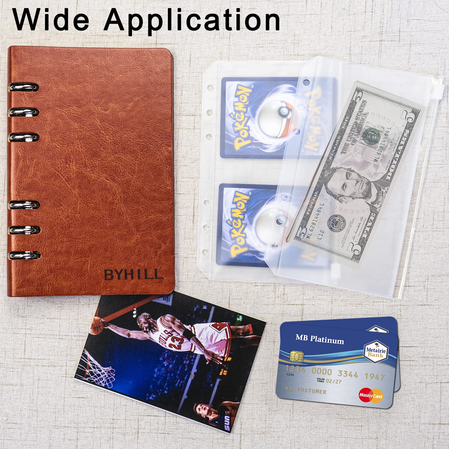 6-Pack A6 Binder Pockets - 6-Hole Waterproof Zipper Folders for 6-Ring Binder | Clear Plastic Pouch Organizer for Bills, Cash, Cards, Receipts & Photos | Perfect for Office, School & Home Organization