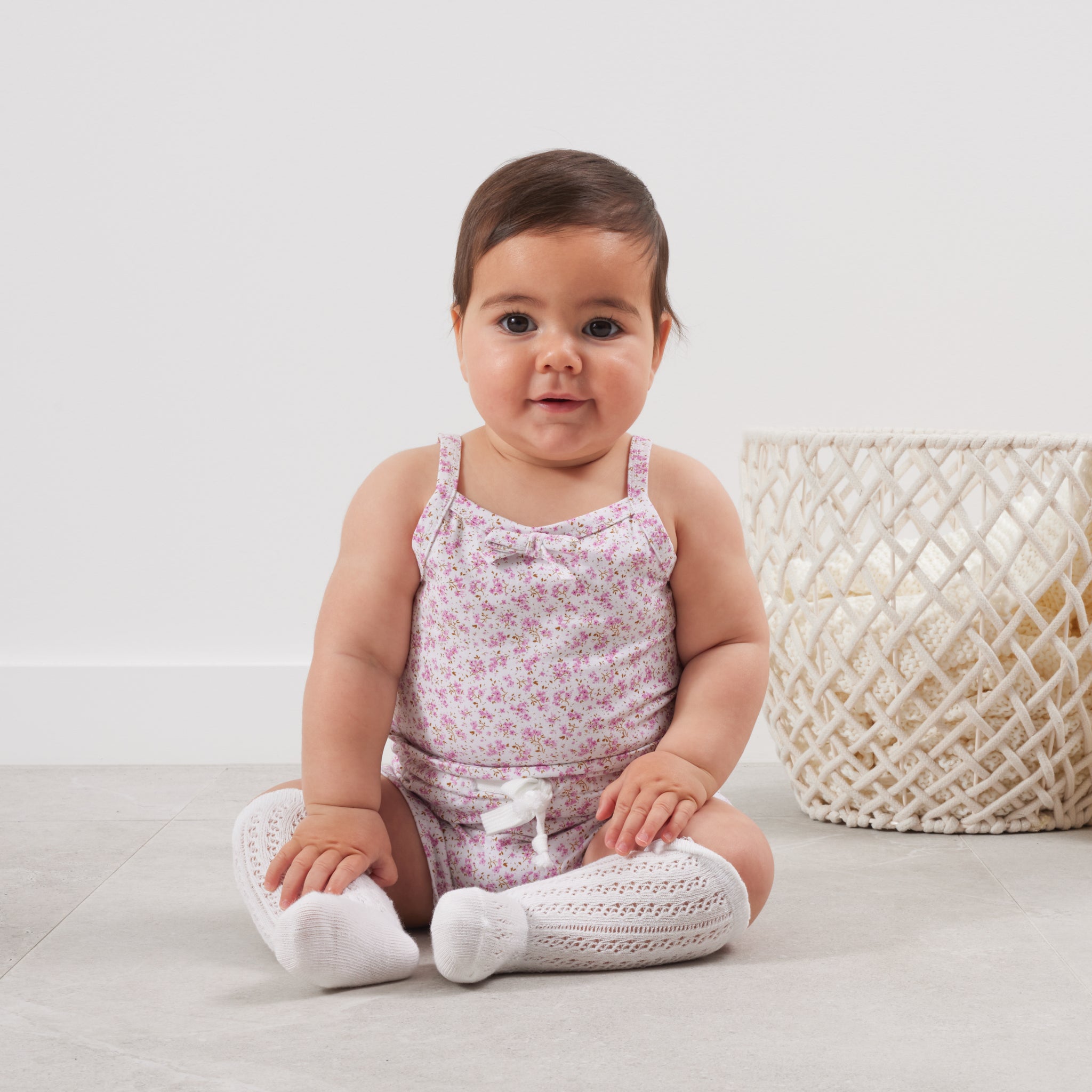 Floral Singlet & Shorties Set for Women - Soft Cotton Sleepwear & Loungewear - Myla Brand - Perfect for Relaxing at Home, Yoga, and Summer Nights