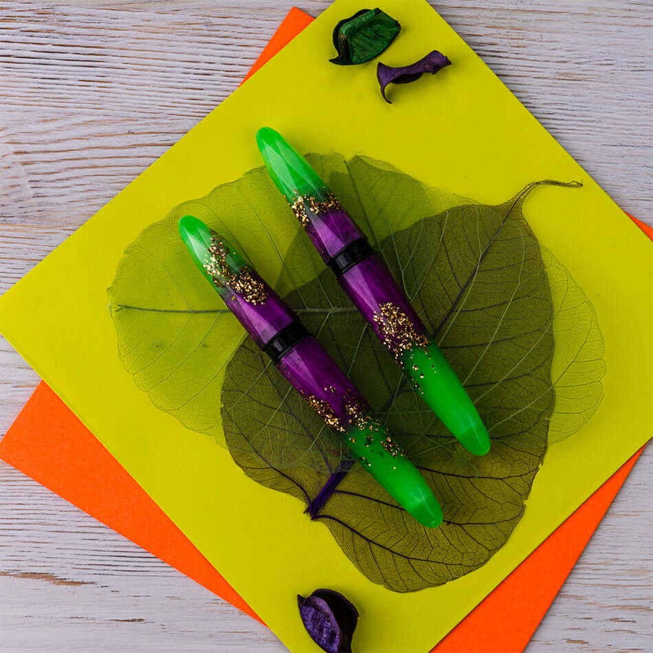 Benu Briolette Fountain Pen - Luminous Neon Ink, Elegant Writing Instrument for Professionals & Students - Perfect for Note Taking, Journaling & Calligraphy