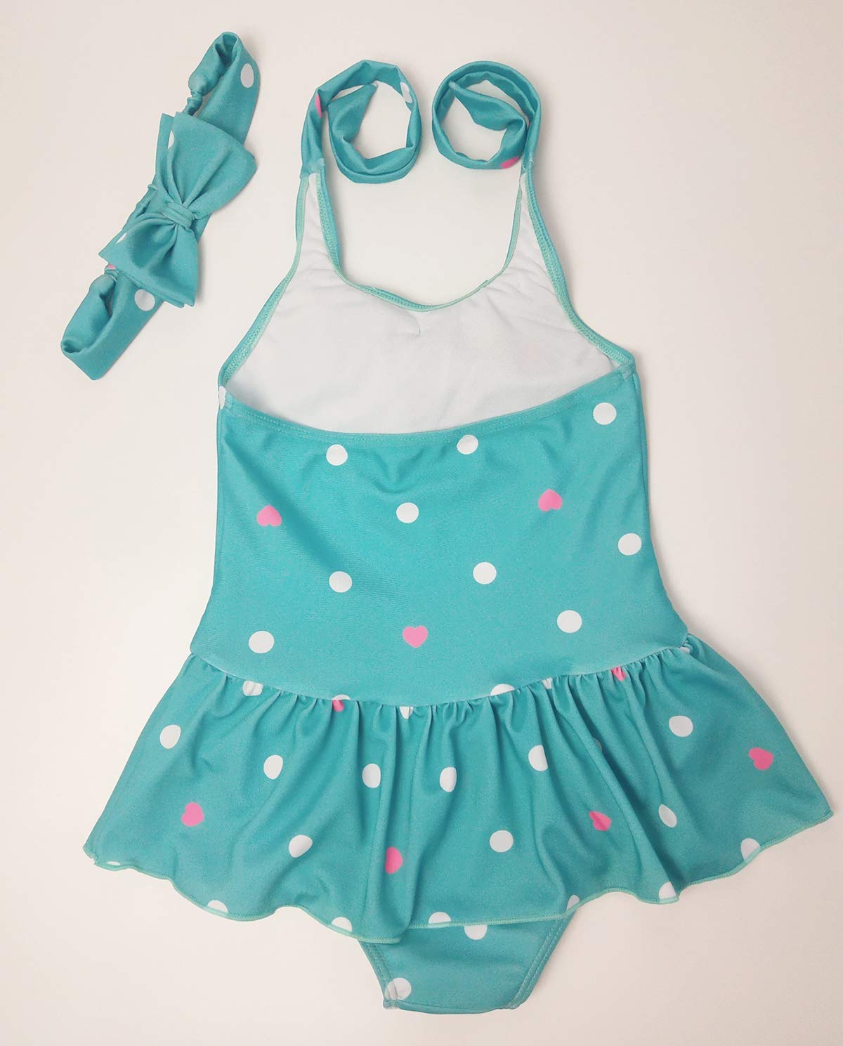 Jastore Girls One Piece Swimsuits for Kids - Cute Bathing Suit with Matching Headband for Beach, Pool & Summer Vacations