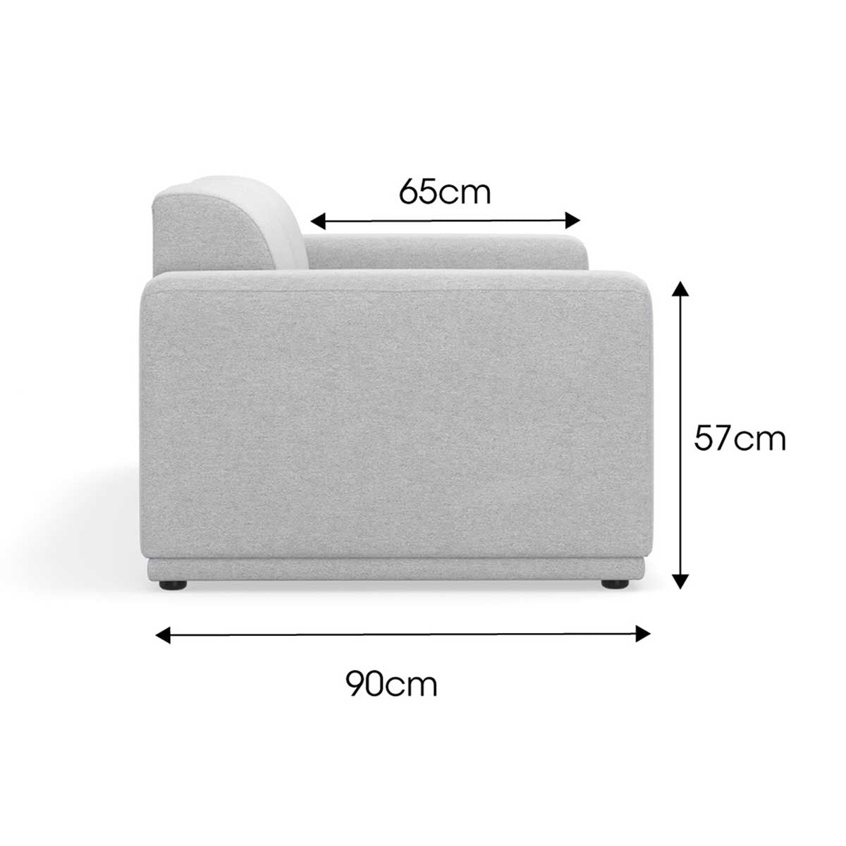 Bailey Fabric 2.5 Seater Modular Sofa - Modern Sectional Couch for Living Room, Lounge & Small Spaces | Comfortable & Stylish Home Furniture