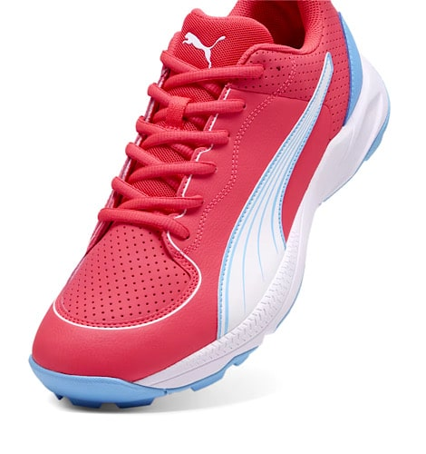 PUMA Men's 24 Luminous Blue & White Cricket Shoes - Dual Color Design for Enhanced Visibility | Perfect for Professional Matches & Training Sessions