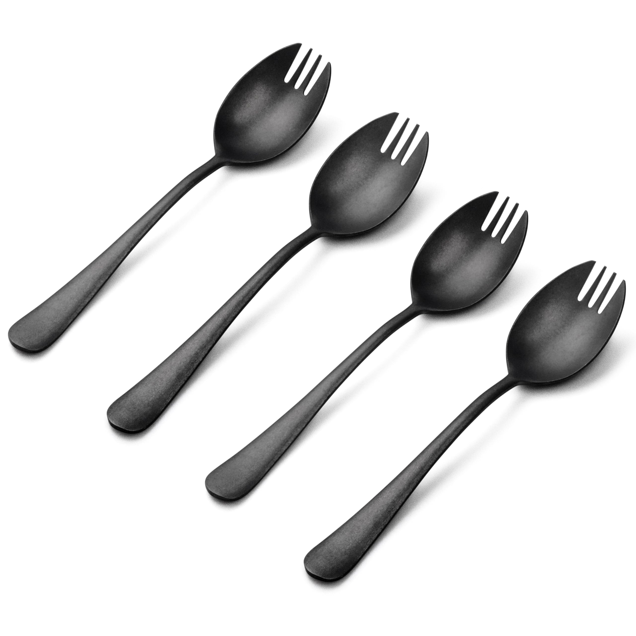 Vintage Black Stainless Steel Sporks 8-Pack - 7.4