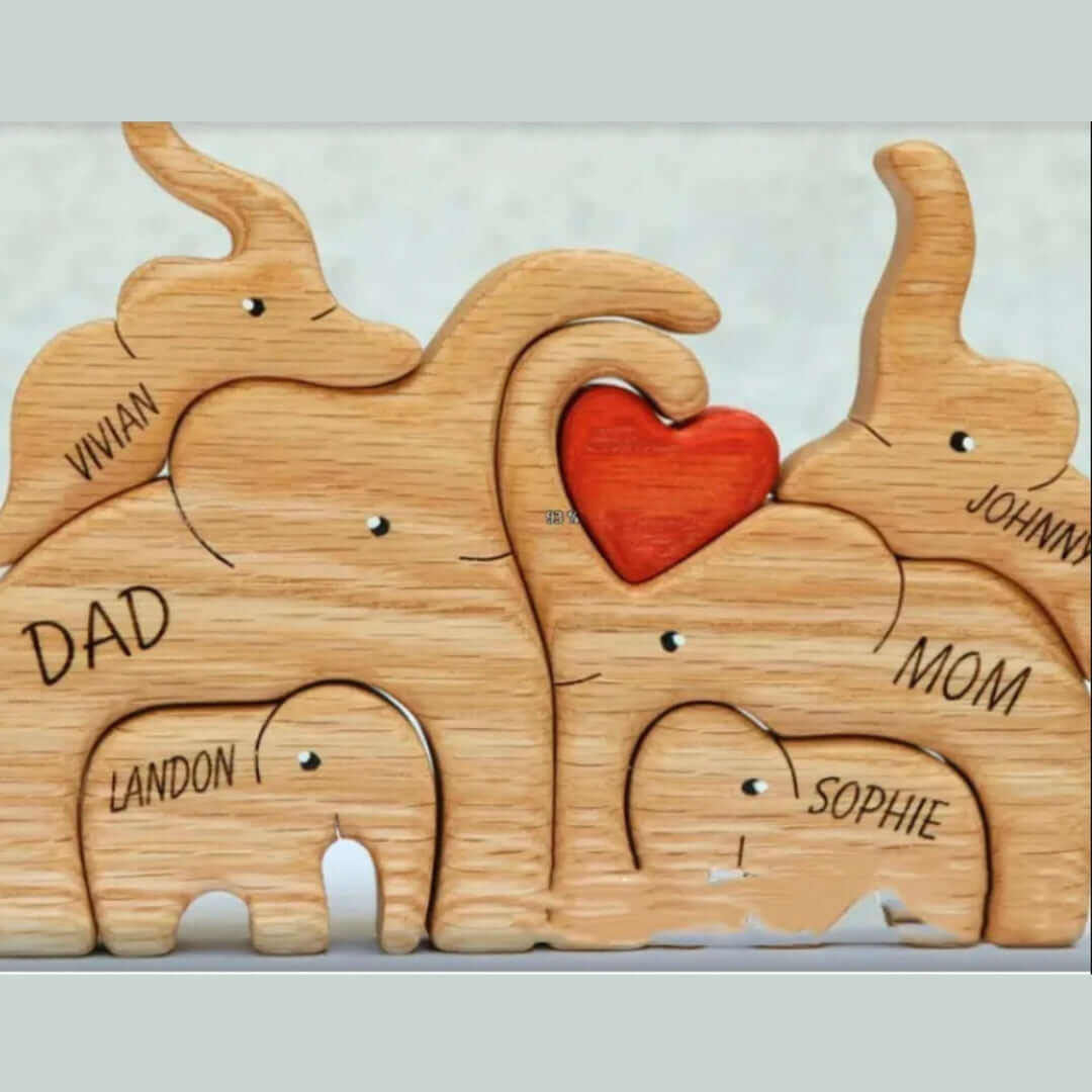 Personalized Wooden Bear Family Name Puzzle - Custom Engraved Gift for Kids & Toddlers | Unique Baby Shower, Birthday & Christmas Present | A5432